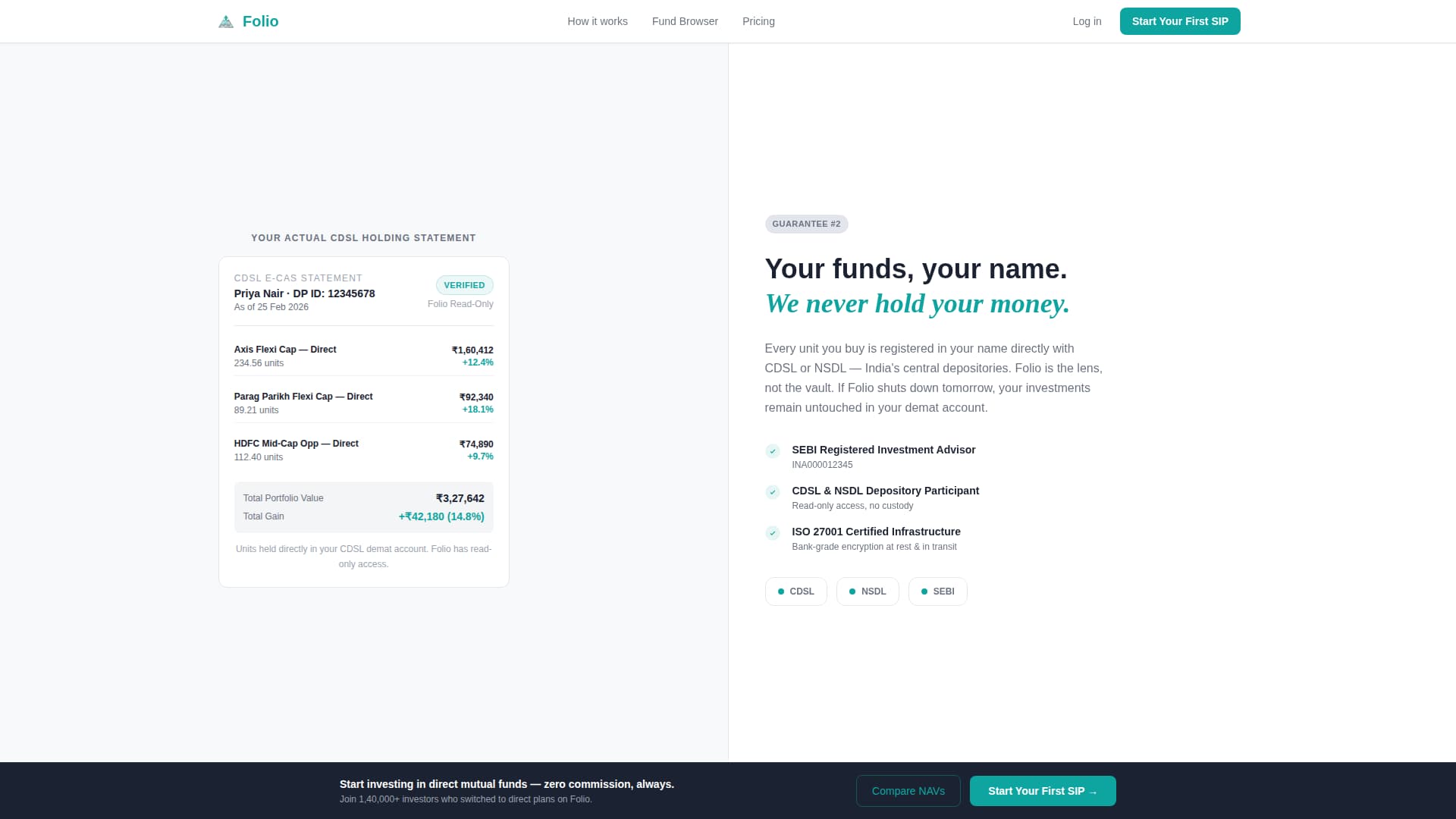 Folio - Trusted Mutualfund Landing Page Template