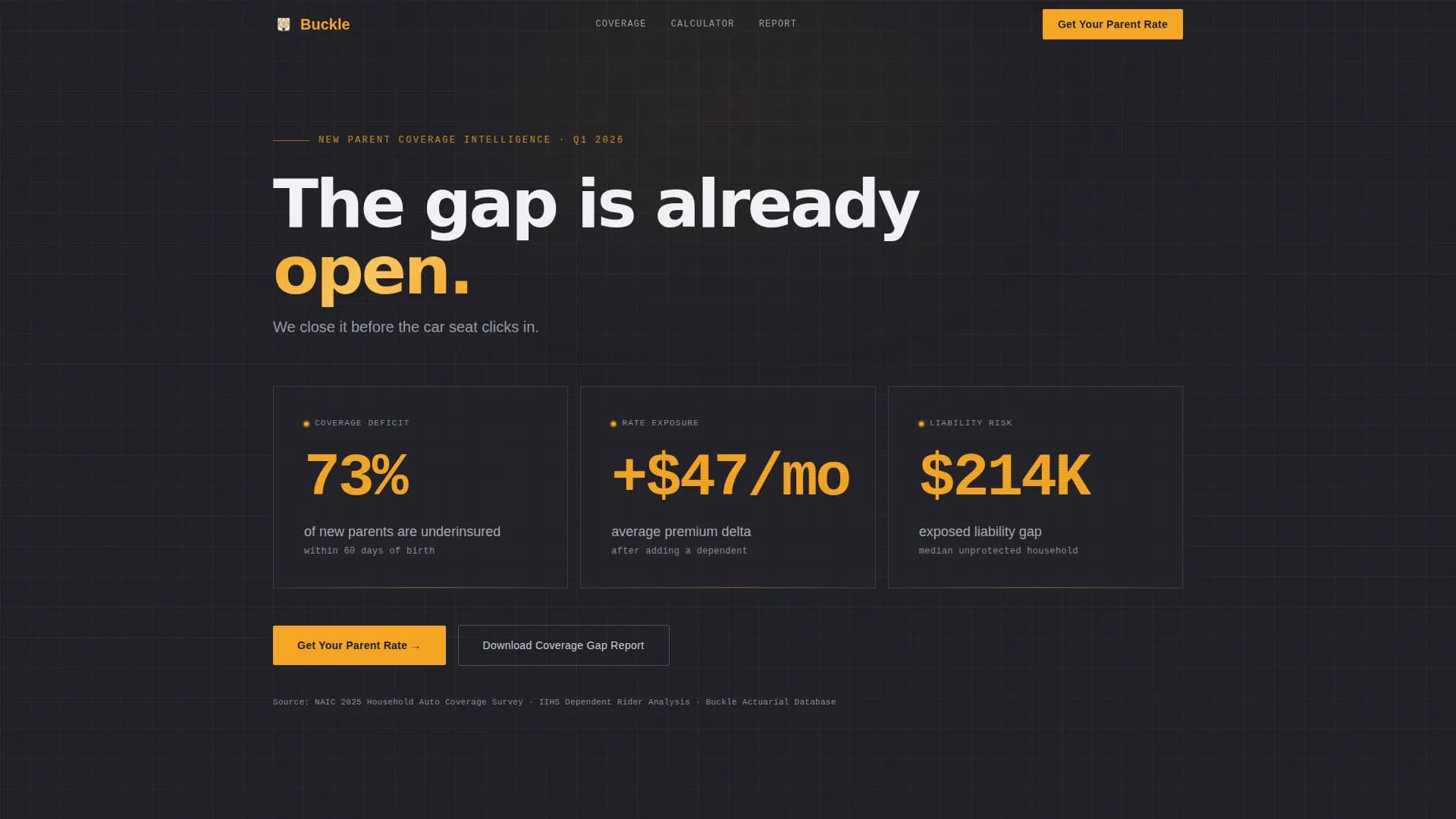 New Parent Insurance Cost Calculator Website Template