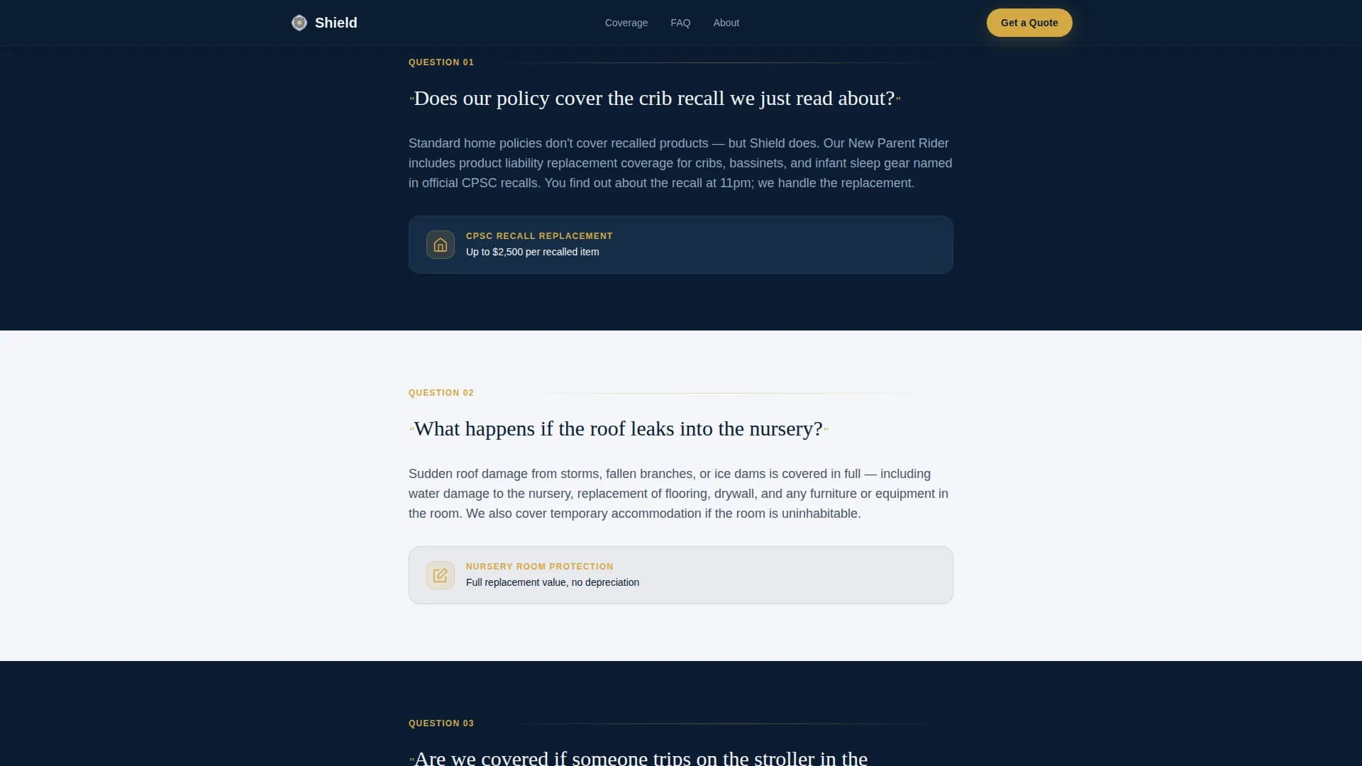 Assure — Parent Home Insurance Landing Page Template