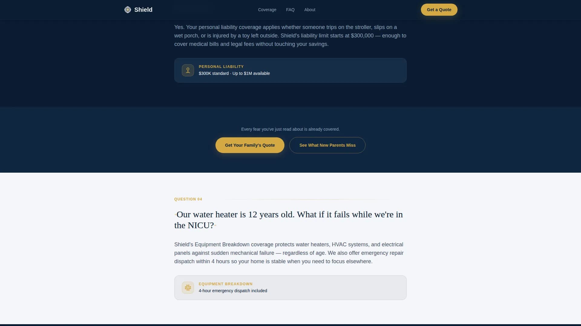 Assure — Parent Home Insurance Landing Page Template