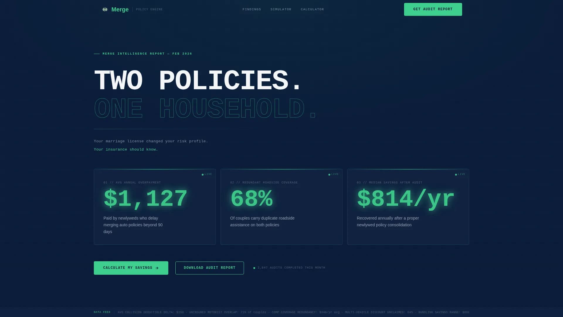 Unite — Newlywed Auto Insurance Landing Page Template
