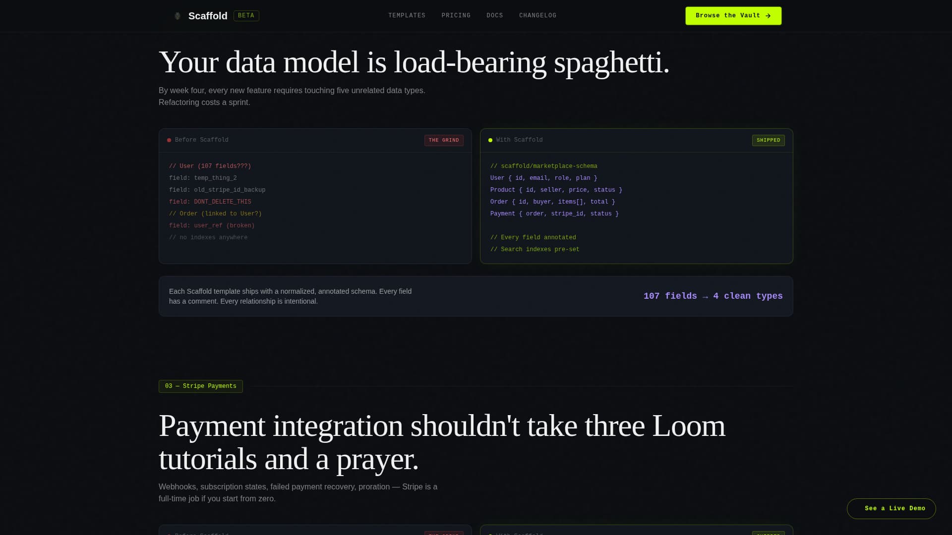 Scaffold - Powerful Bubble Landing Page Template