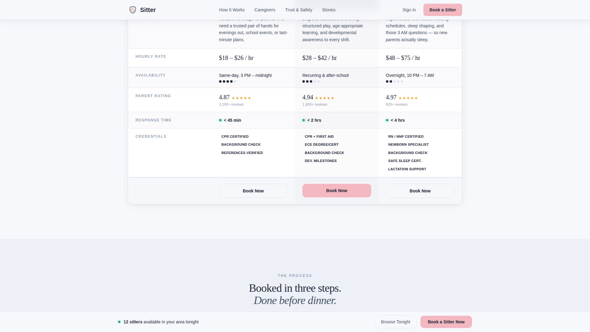 Babysitter Booking Website Template