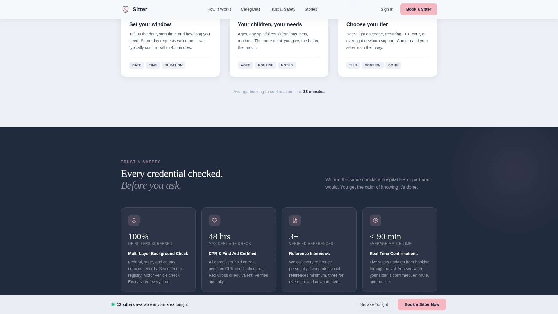Babysitter Booking Website Template