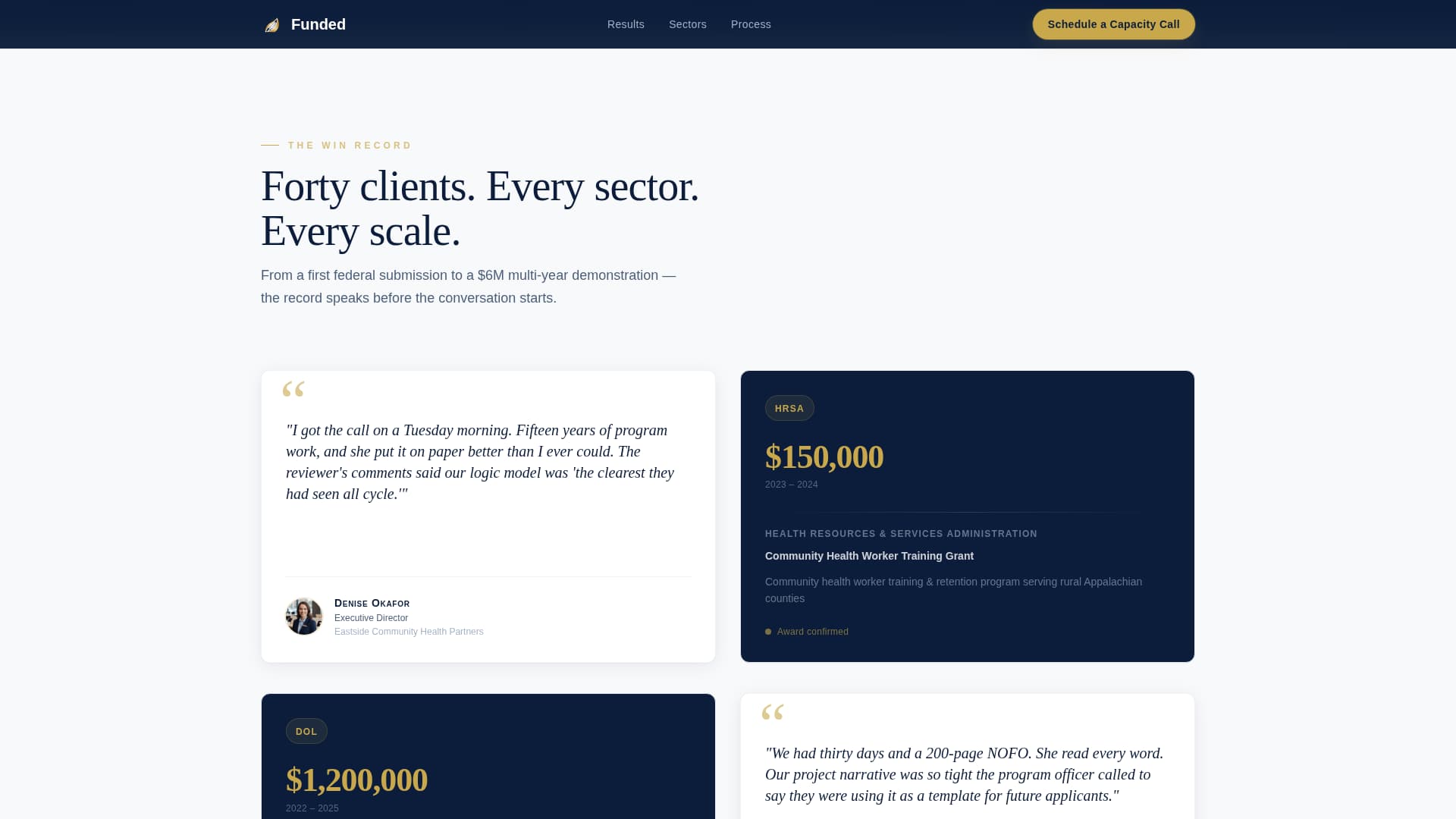 Grant Writer Booking Website Template