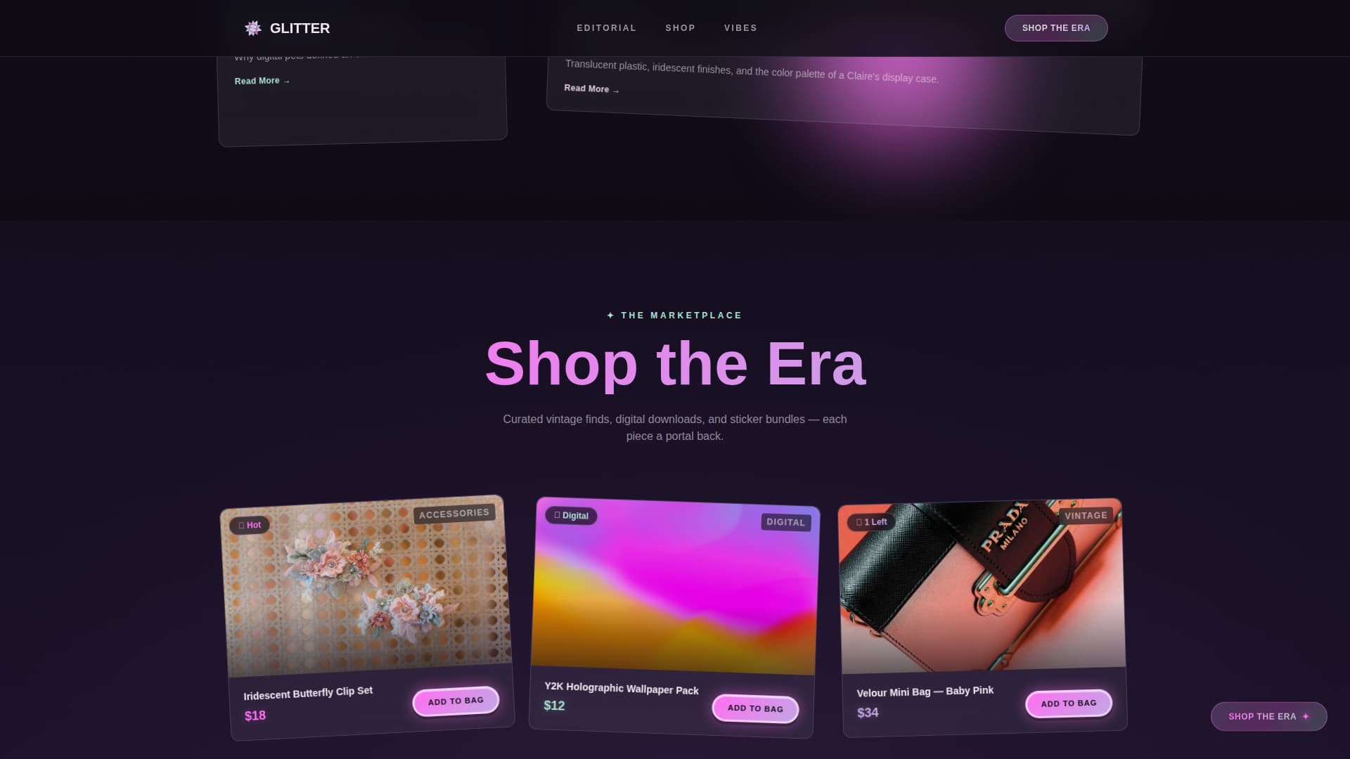 Y2K Fashion Blog Website Template