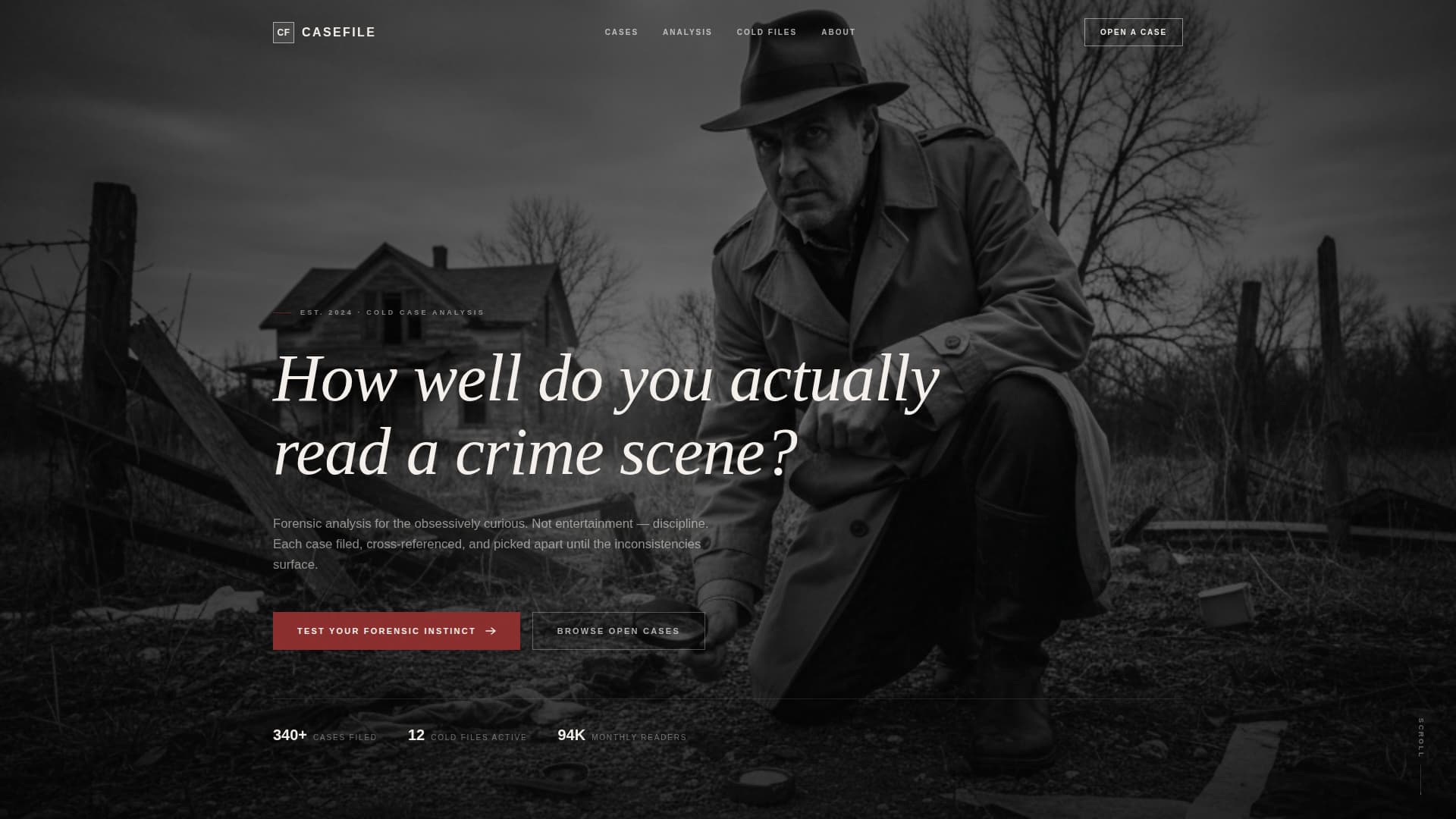 True Crime Analysis Content Blog Website Template