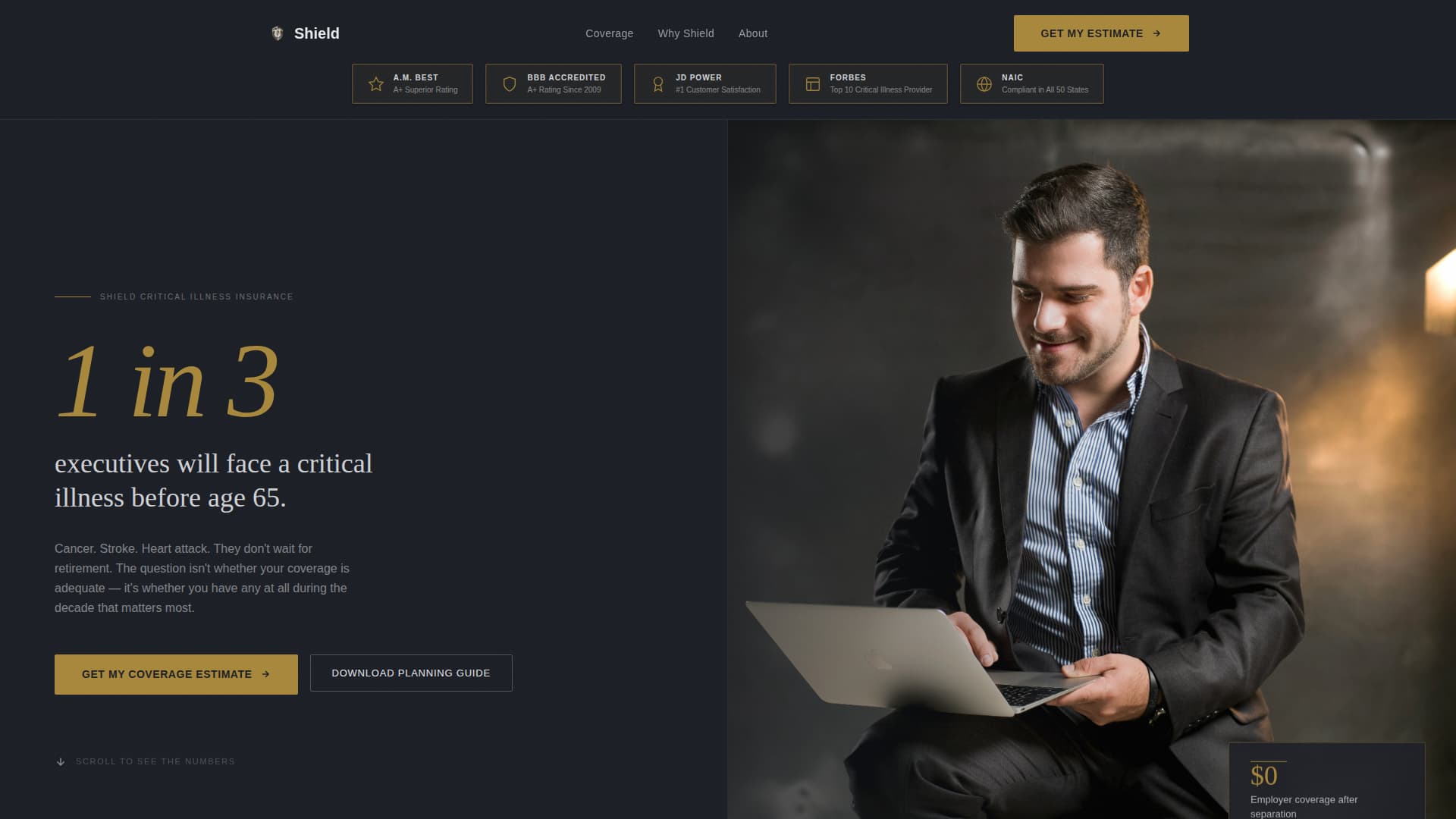 Shield - Executive Preretiree Landing Page Template