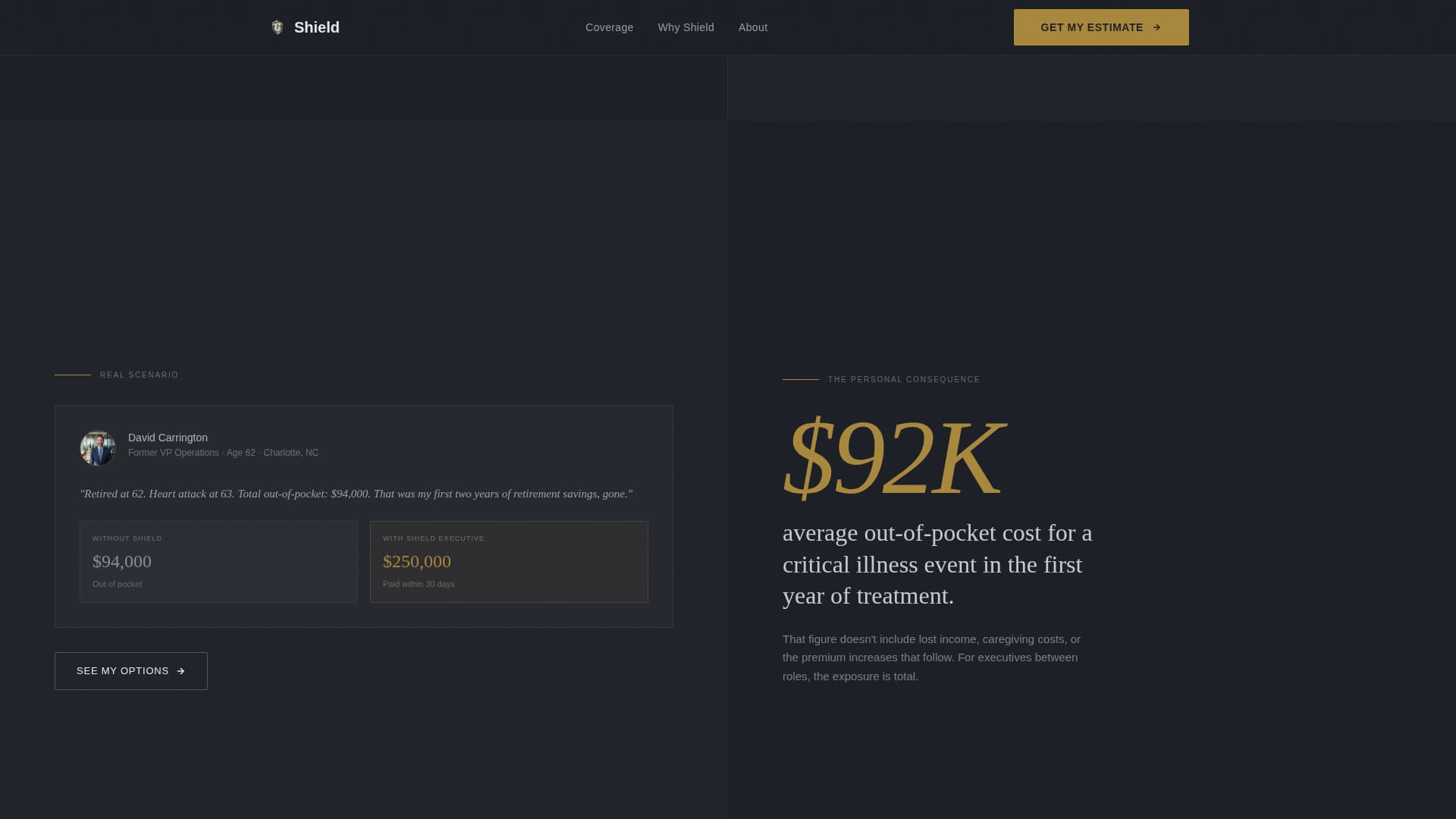Shield - Executive Preretiree Landing Page Template