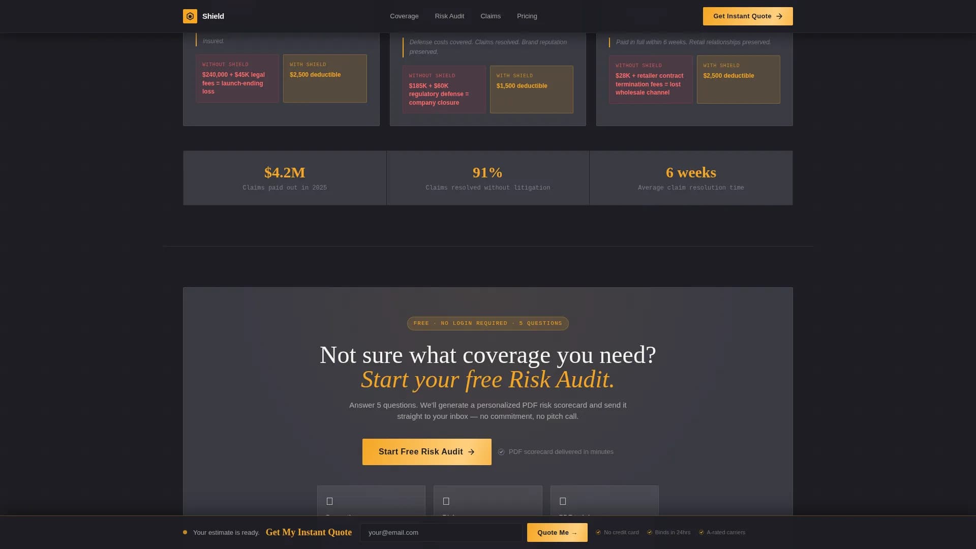 Launch — Rapid Liability Protection Landing Page Template