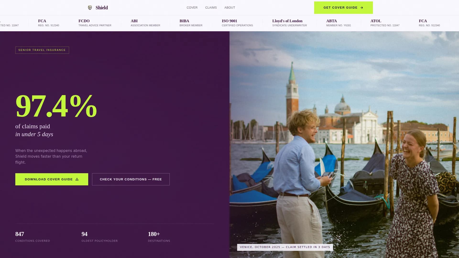 Voyager — Travel Insurance Senior Landing Page Template