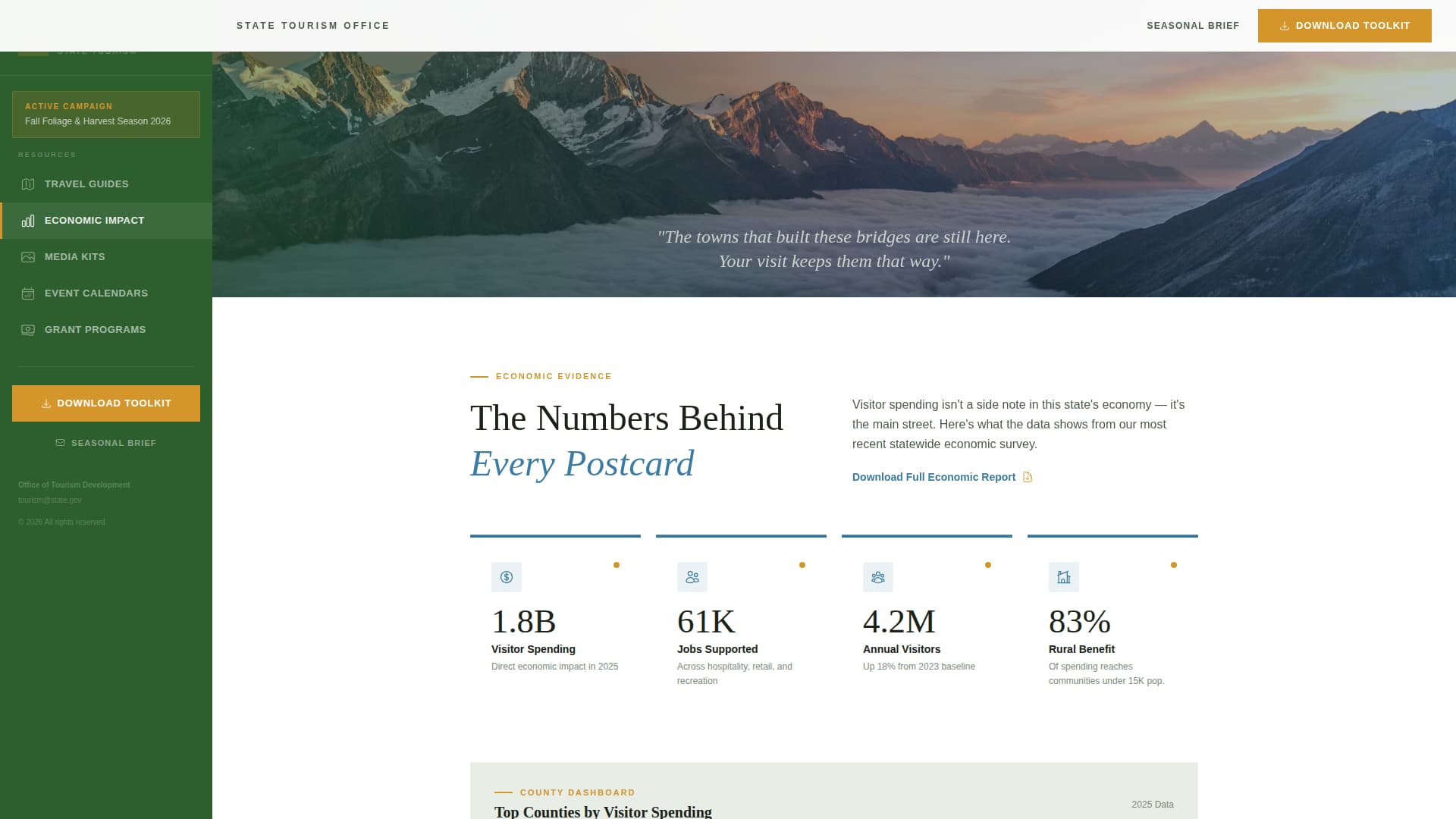 Tourism Office Government Professional Website Template