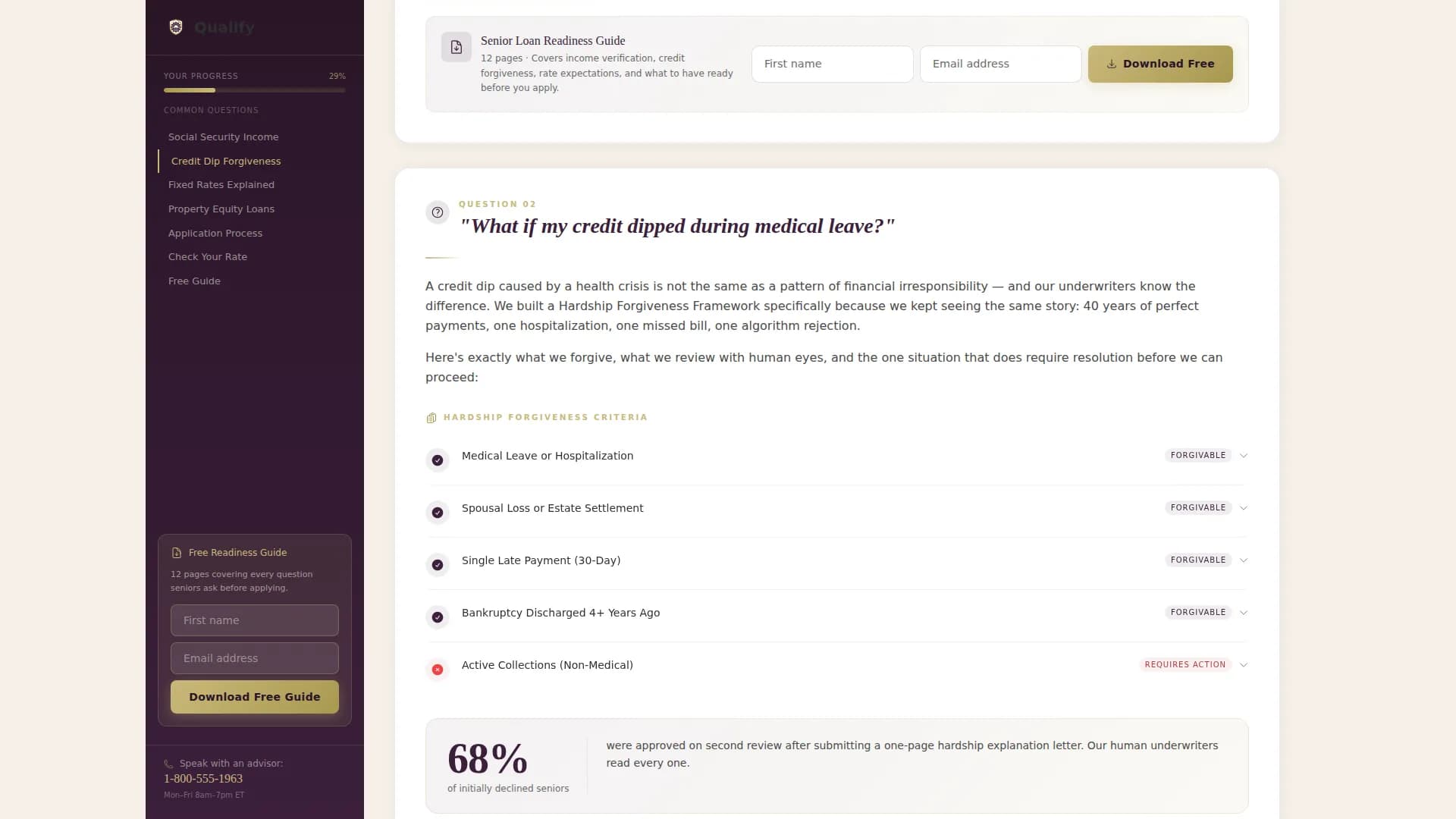 Bridge — Personal Loan Senior Landing Page Template