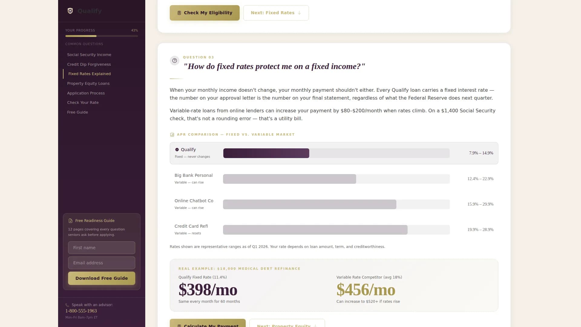 Bridge — Personal Loan Senior Landing Page Template