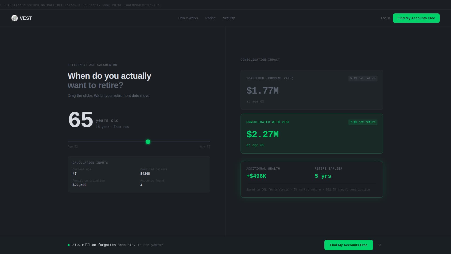 Vest - Precision Retirement Landing Page Template