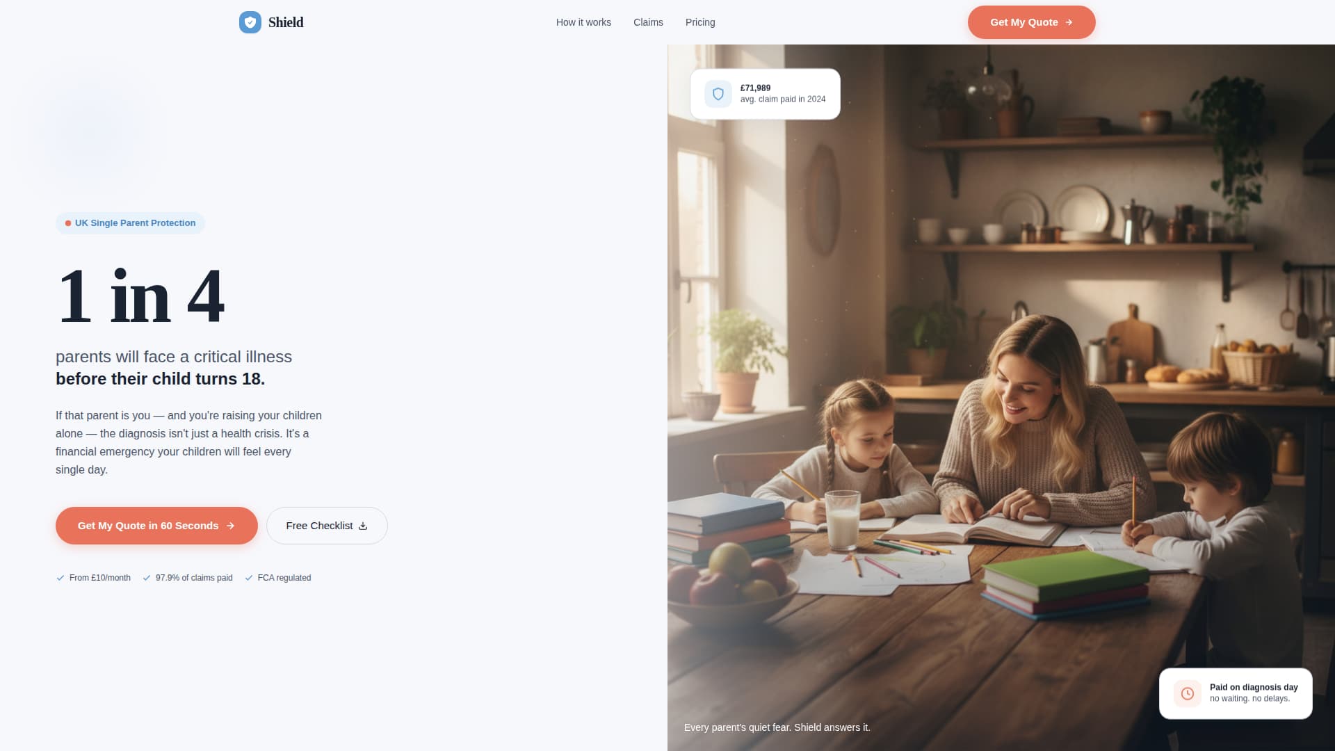 Shield - Protective Singleparent Landing Page Template