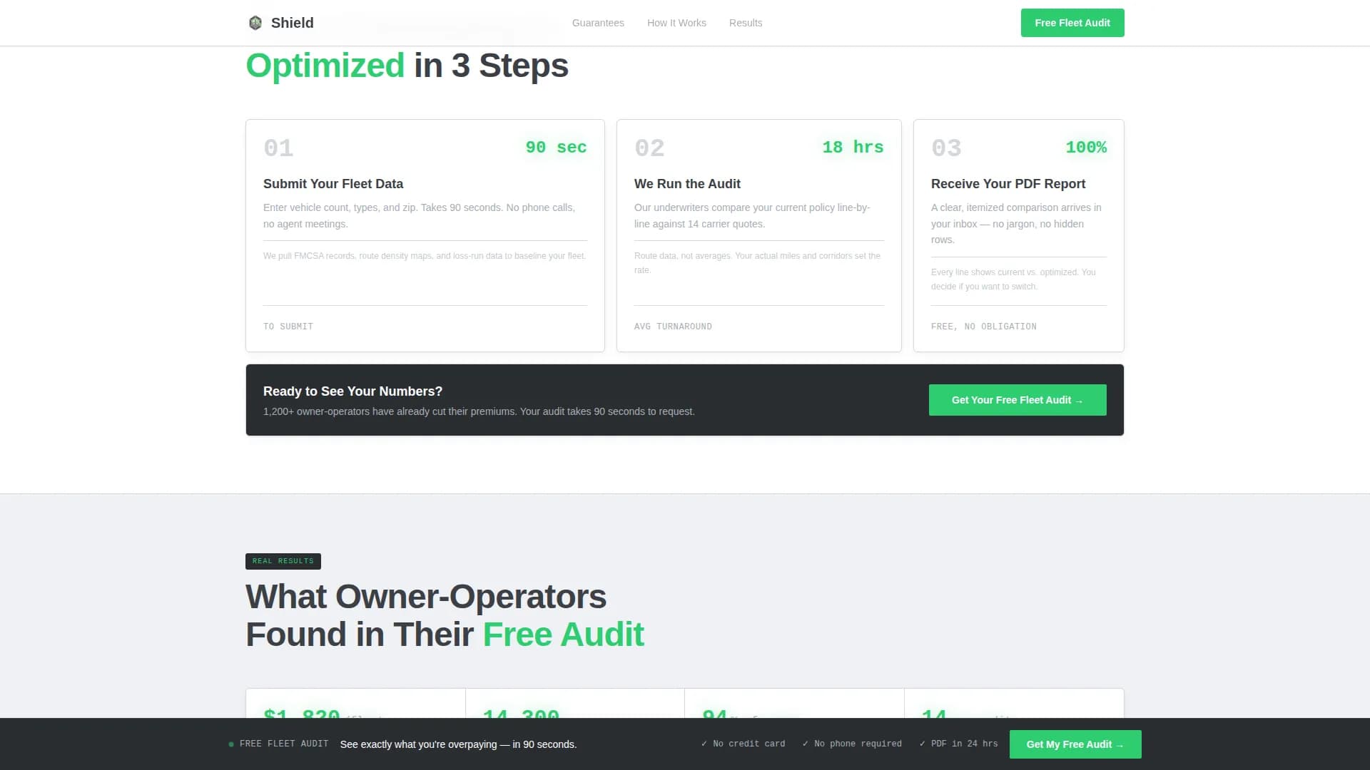Shield - Precision Fleet Insurance Landing Page Template