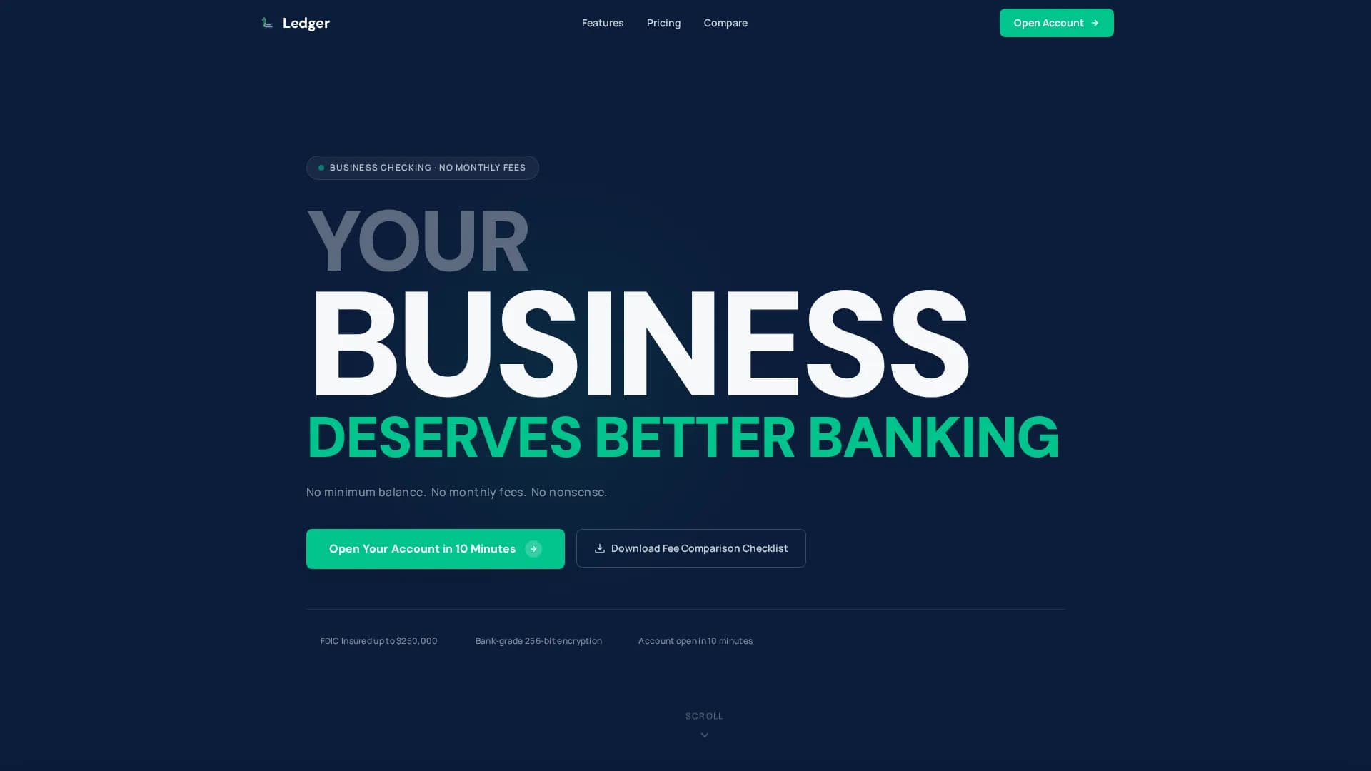 Streamline — Checking Account Business Landing Page Template