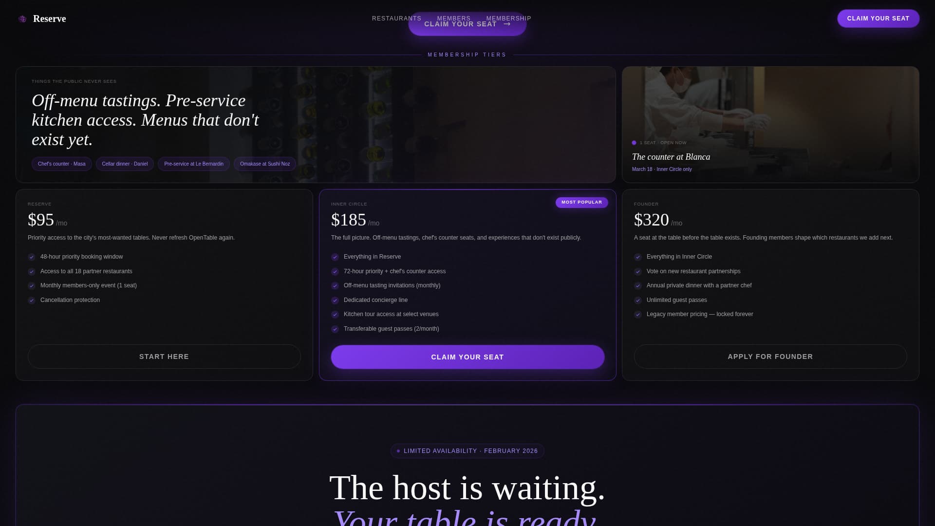 Restaurant Digital Presence Booking Website Template