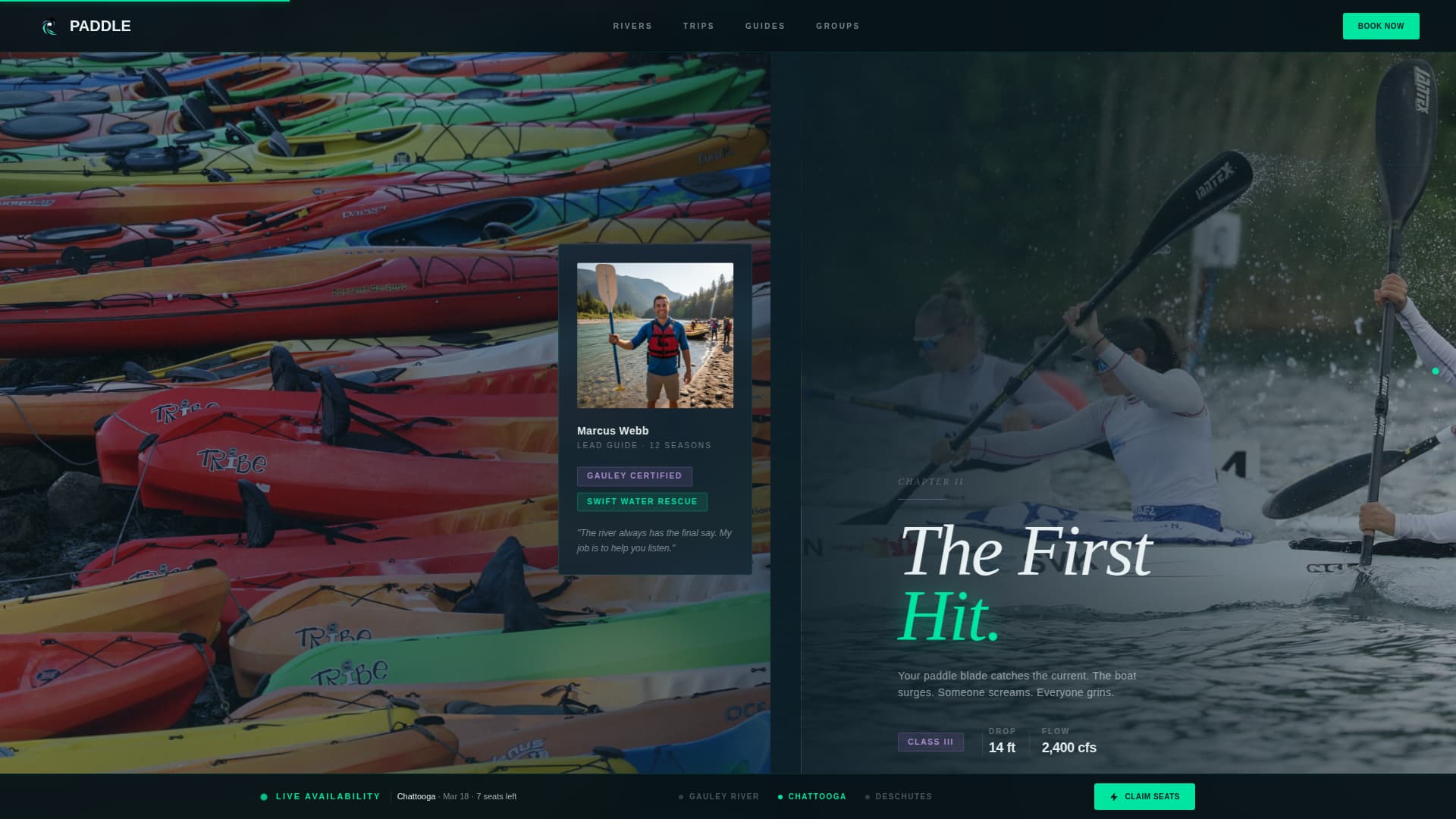 River Rafting & Kayaking Tour Booking Website Template