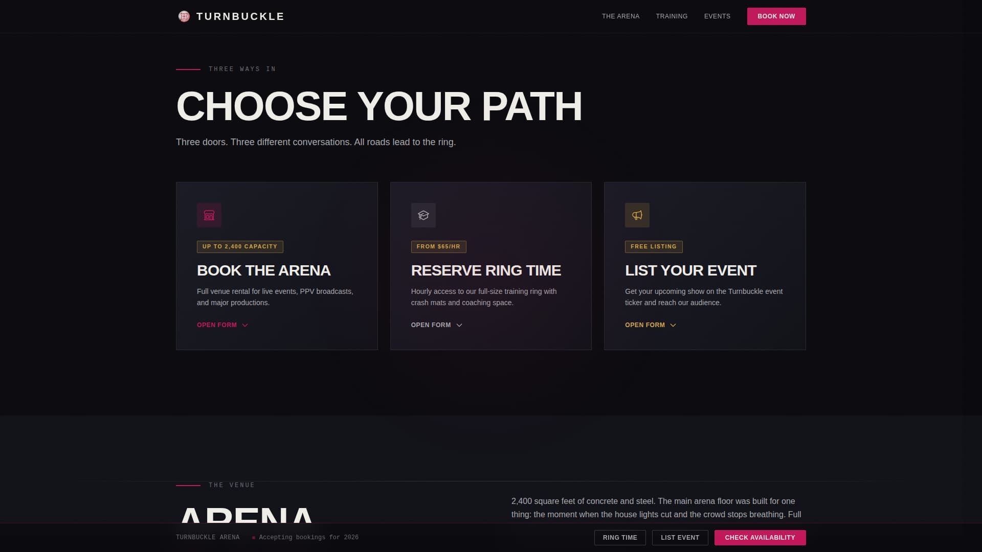 Wrestling Booking Website Template