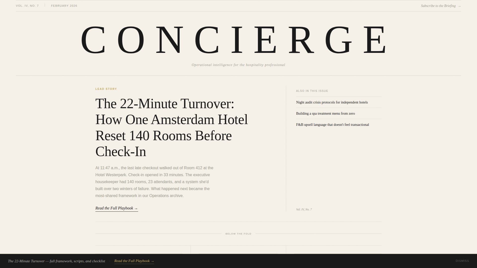 Hospitality Blog & Media Portfolio Website Template
