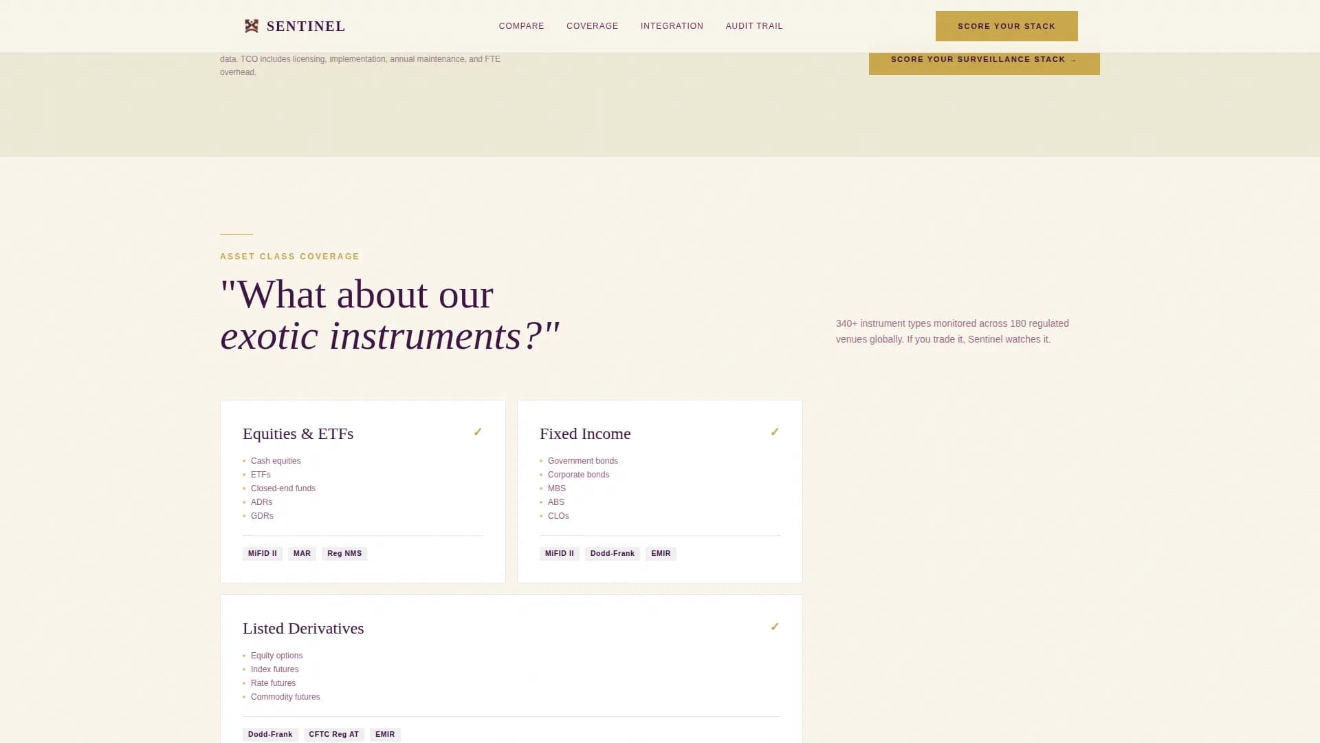 Sentinel — Vigilant Trade Surveillance Landing Page Template