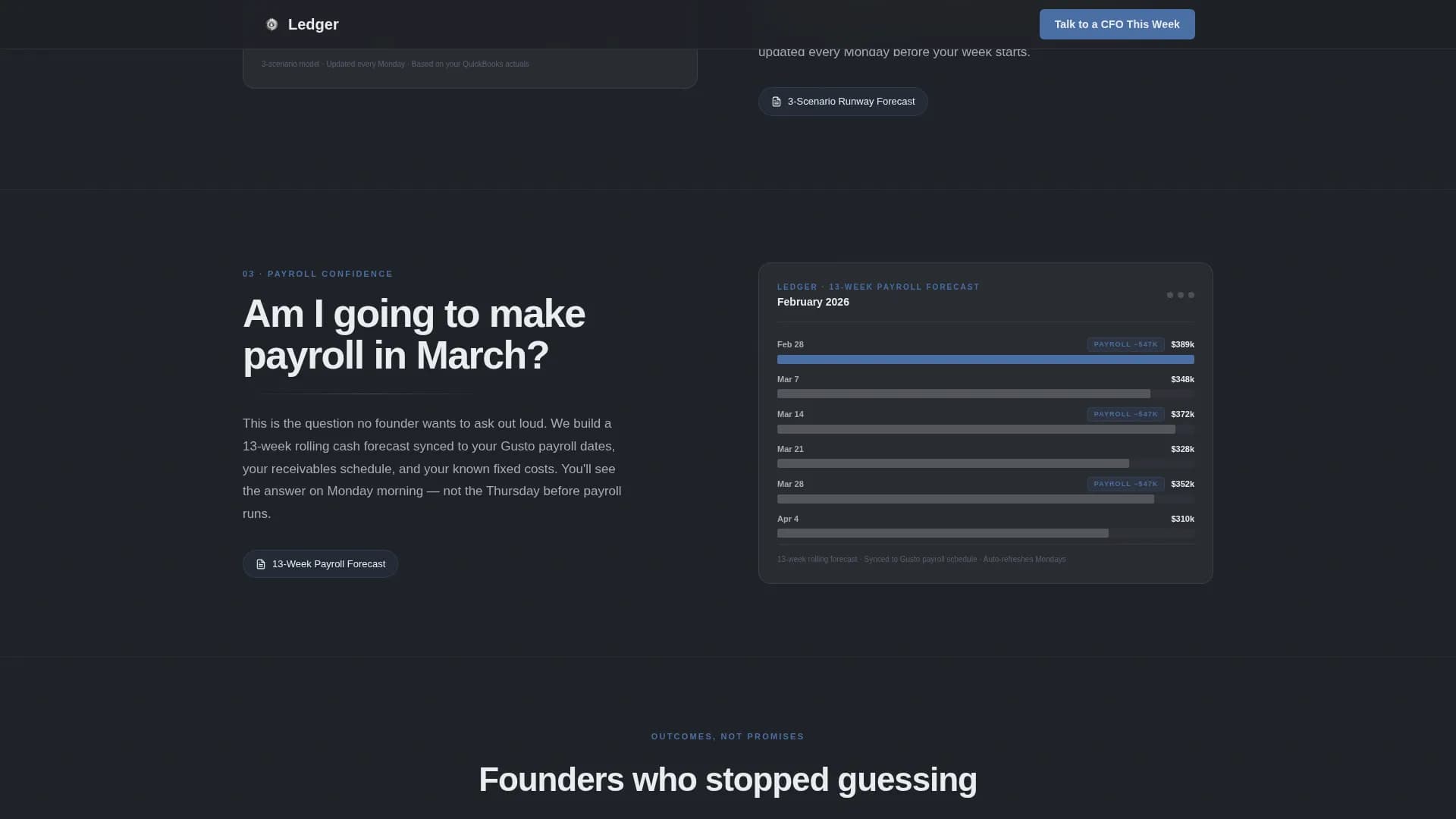 Ledger - Board-Ready Virtual CFO Service Landing Page Template