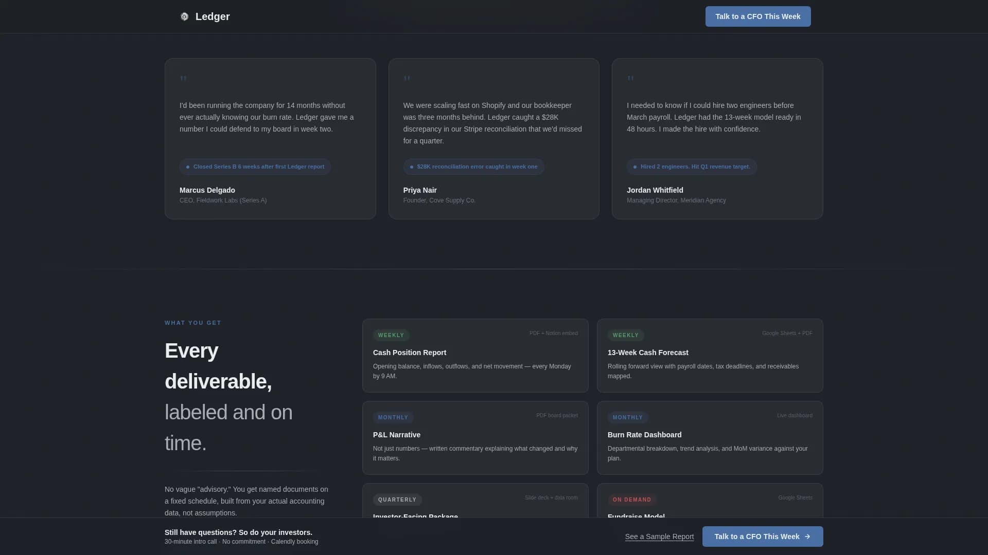 Ledger - Board-Ready Virtual CFO Service Landing Page Template