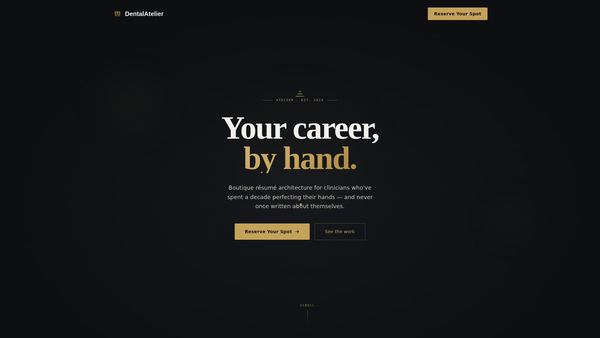 Atelier - Precision Dentist Landing Page Template