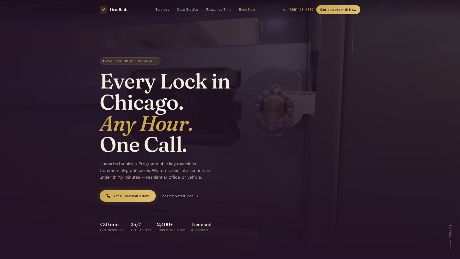 Deadbolt - Executive Locksmith Landing Page Template