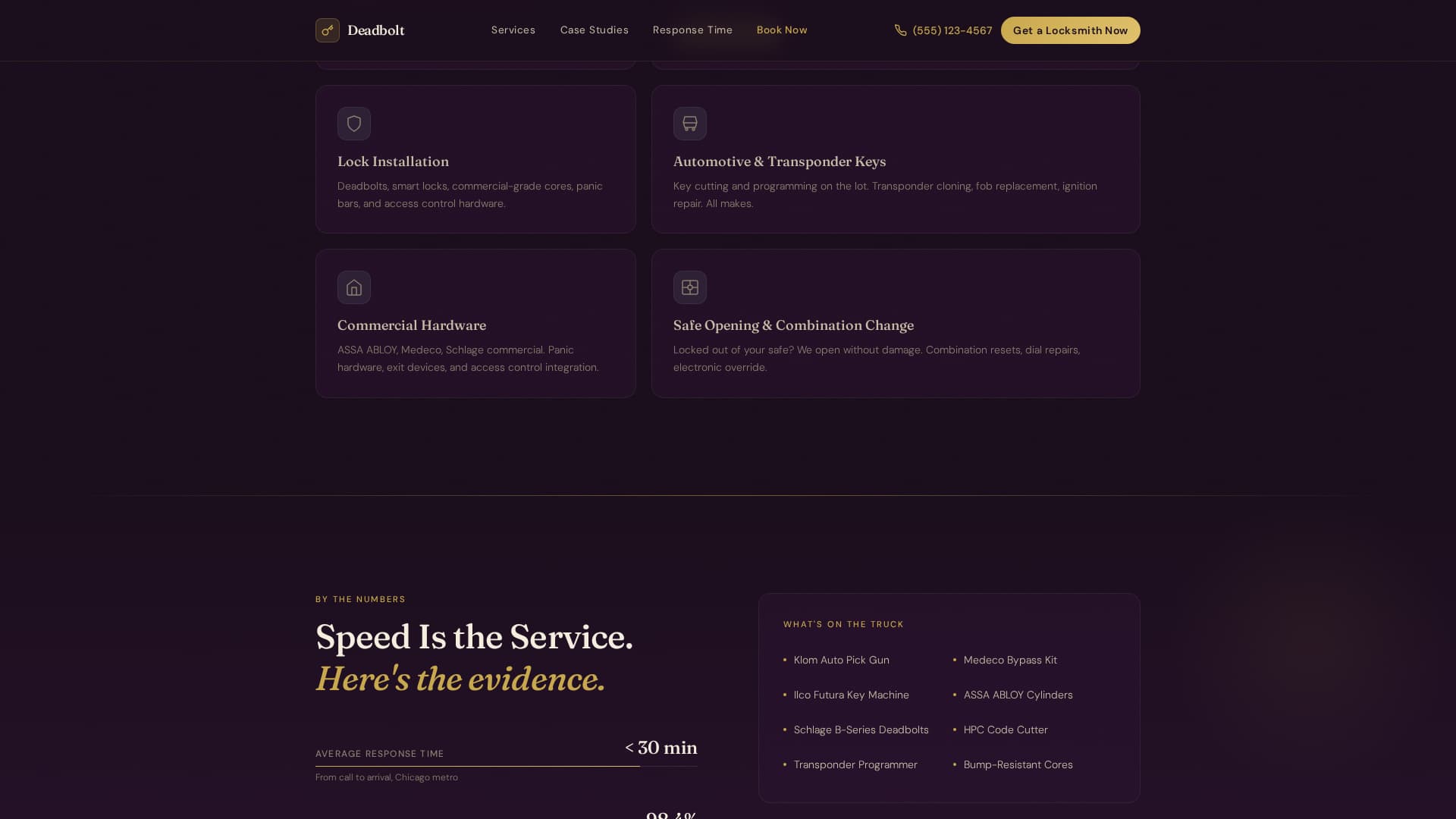 Deadbolt - Executive Locksmith Landing Page Template