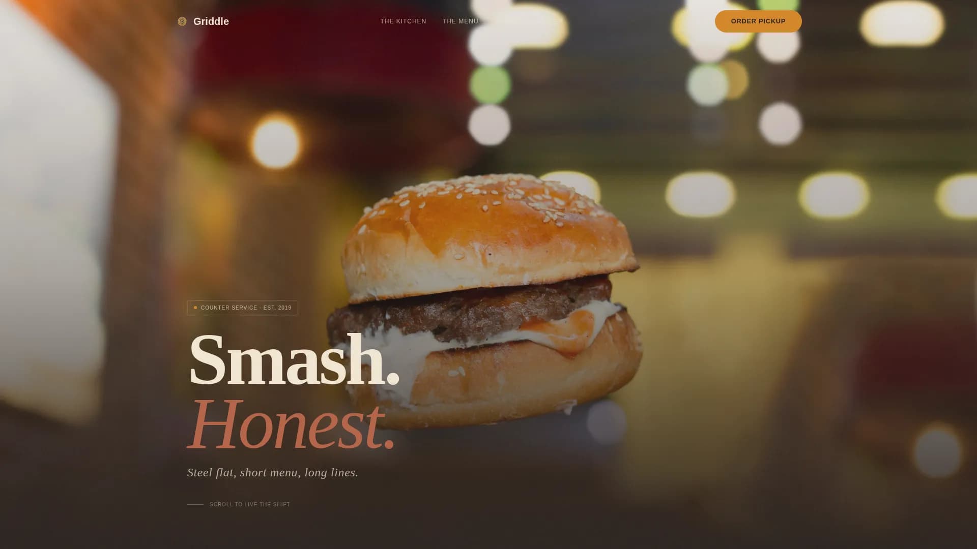Griddle — Smash Burger Ordering Landing Page Template