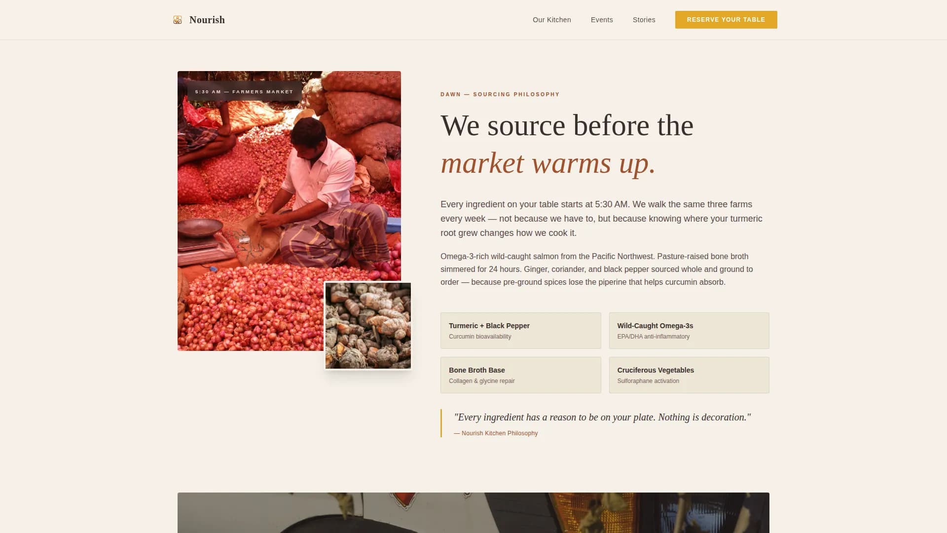 Nourish — Catering Event Booking Landing Page Template