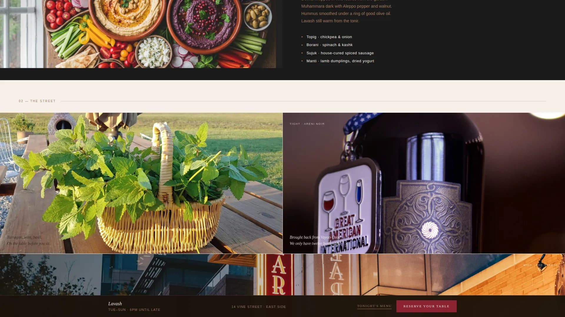 Lavash - Artisan Armenian Restaurant Landing Page Template