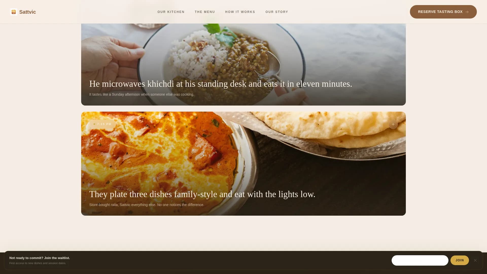 Sattvic — Artisan Ayurvedic Foods Landing Page Template