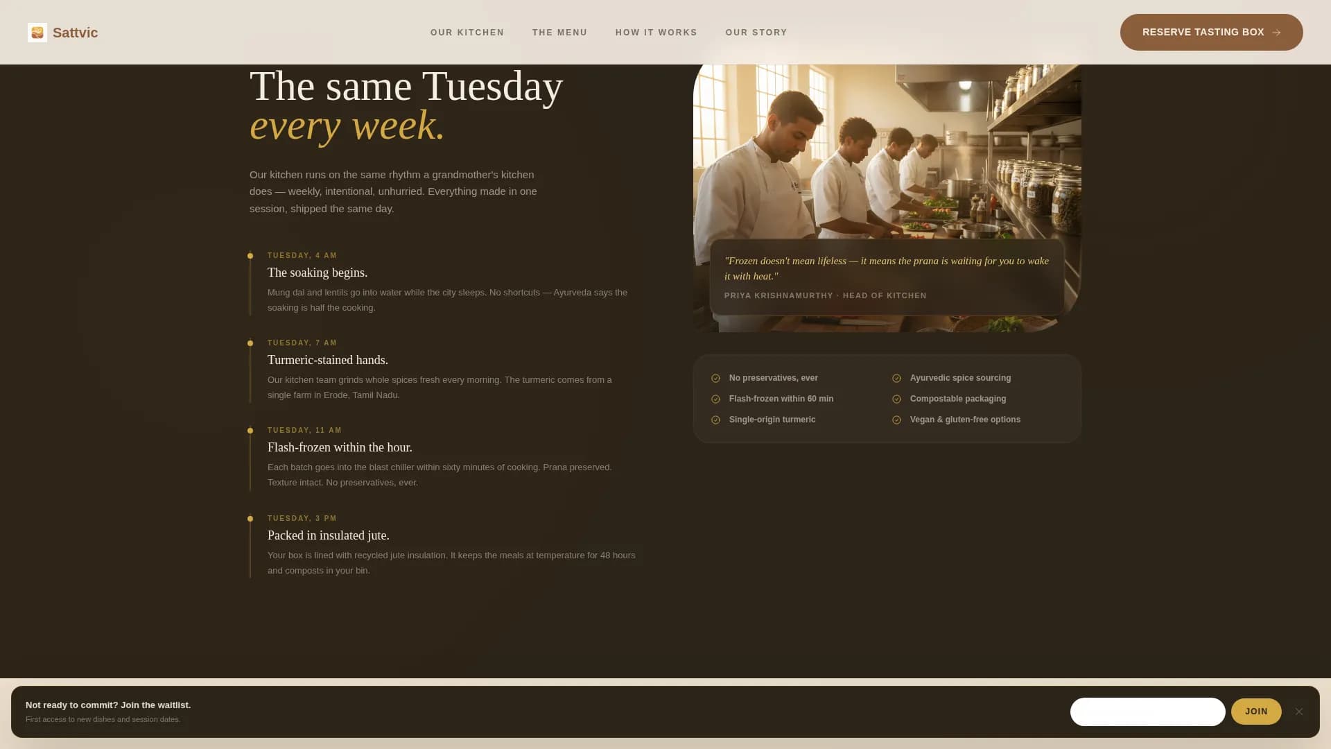 Sattvic — Artisan Ayurvedic Foods Landing Page Template