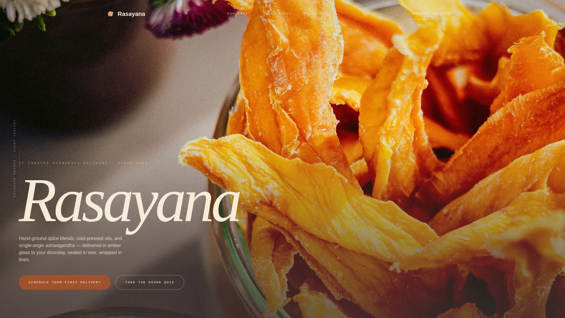 Rasayana — Ayurvedic Delivery Service Landing Page Template