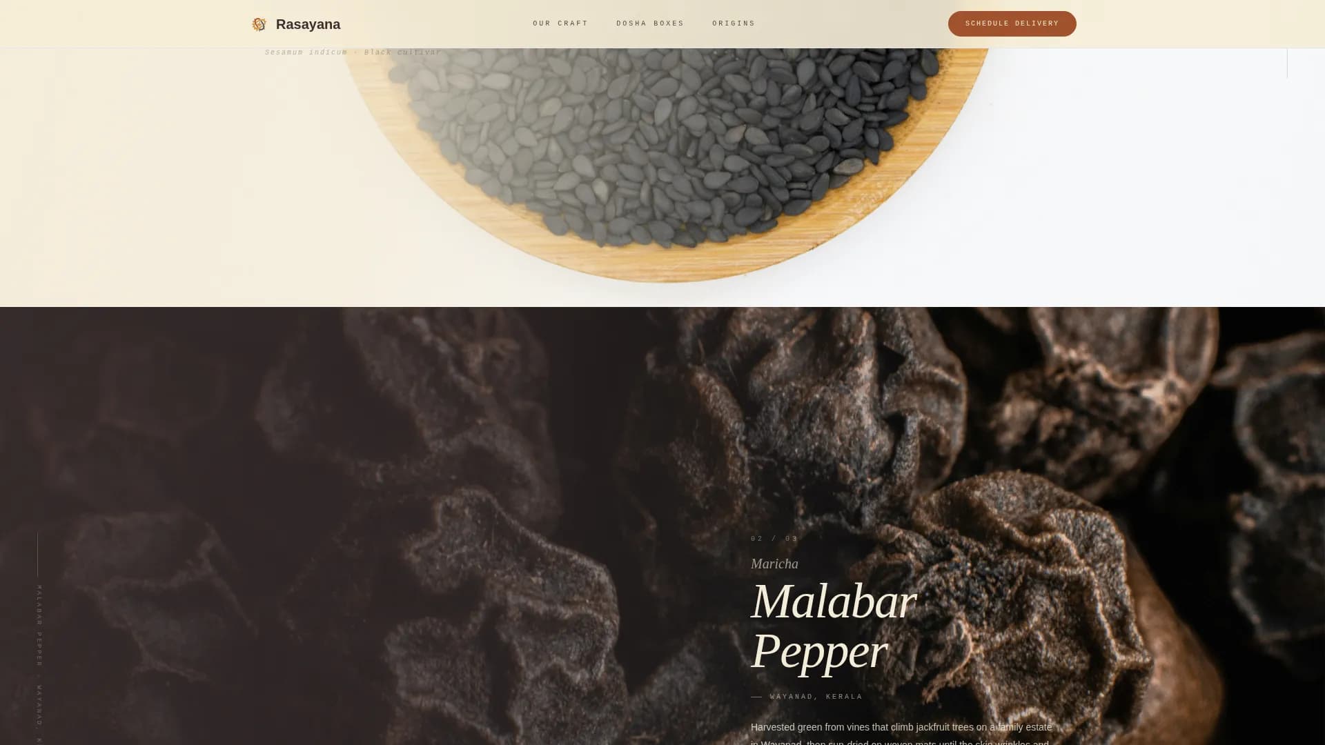 Rasayana — Ayurvedic Delivery Service Landing Page Template
