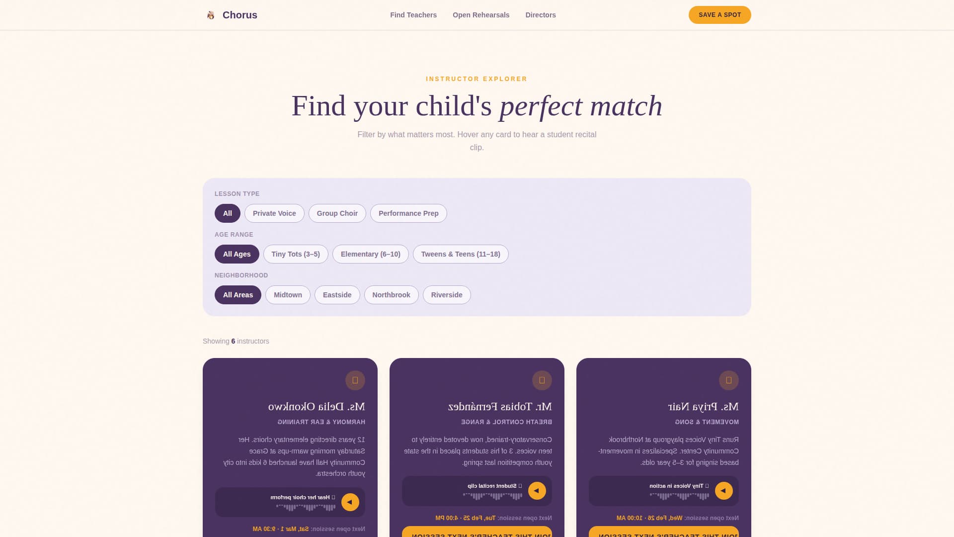 Kids Singing & Choir Directory Website Template