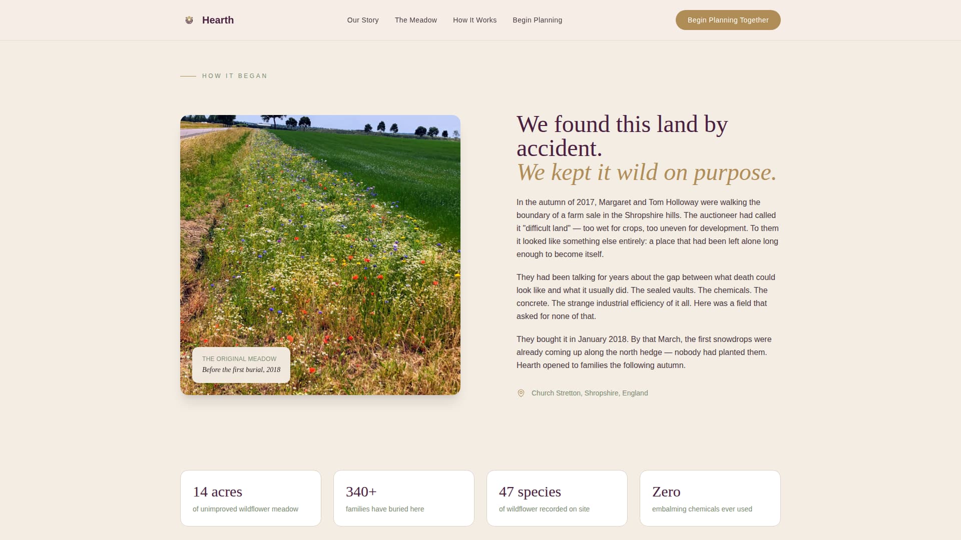 Hearth - Serene Burial Landing Page Template