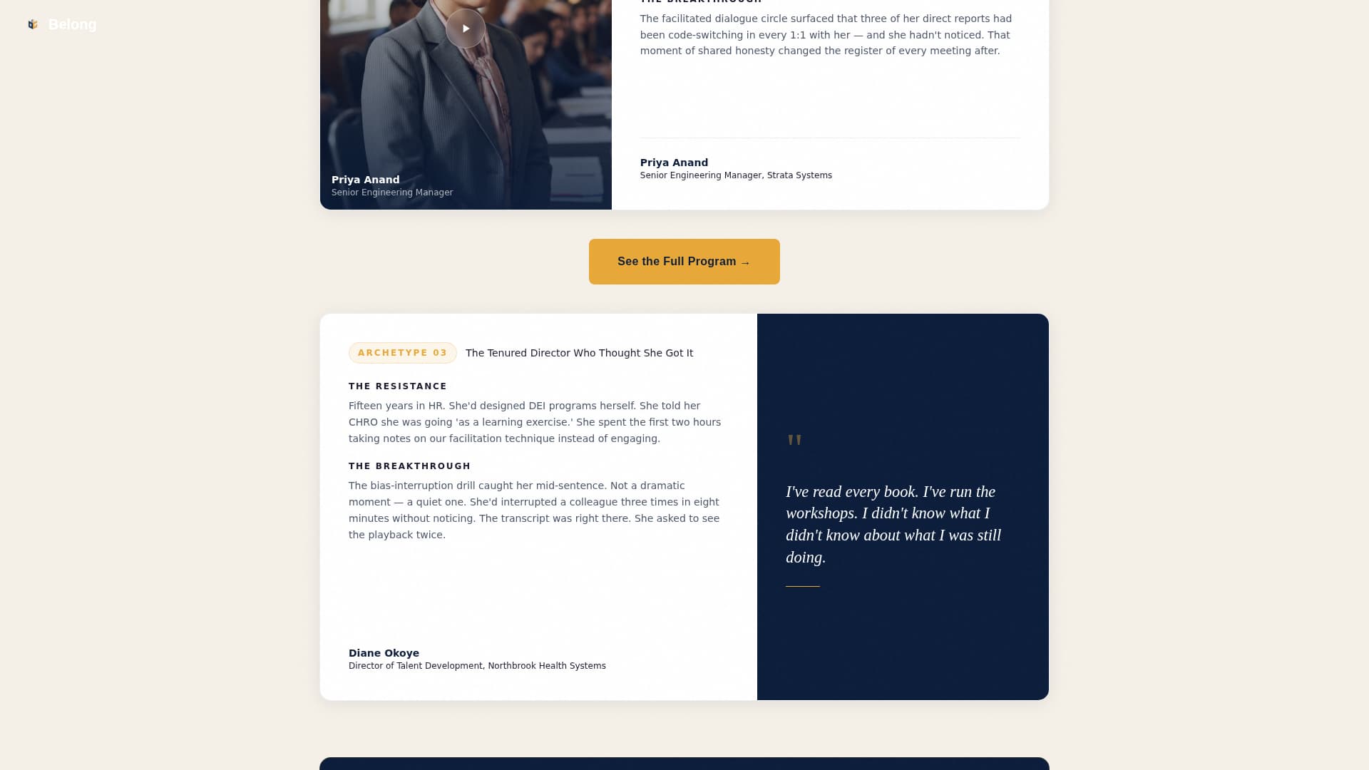 Belong - Transformative Inclusion Landing Page Template