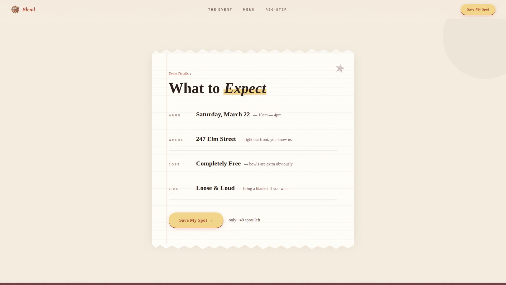 Blend - Vibrant Aabowl Landing Page Template