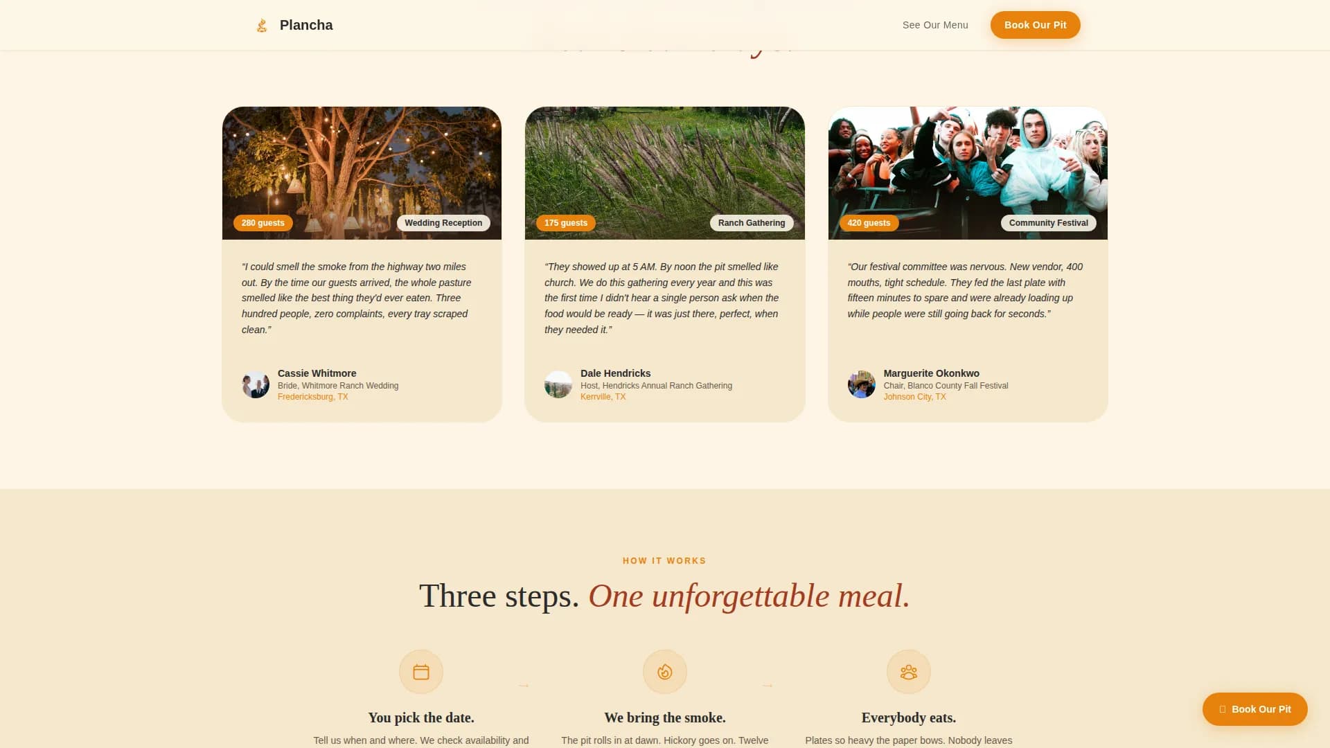 Plancha - Low and Slow BBQ Smoker Truck Landing Page Template