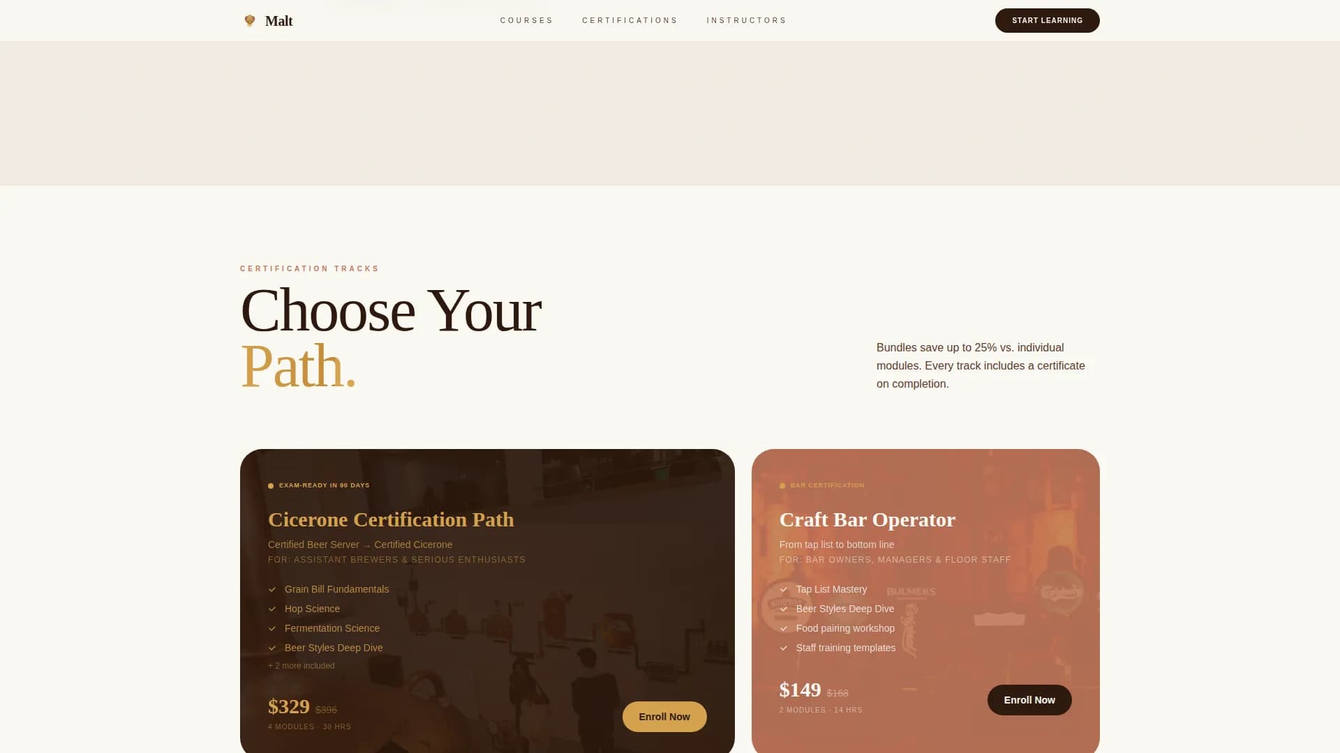 Grain — Expert Beer Education Landing Page Template