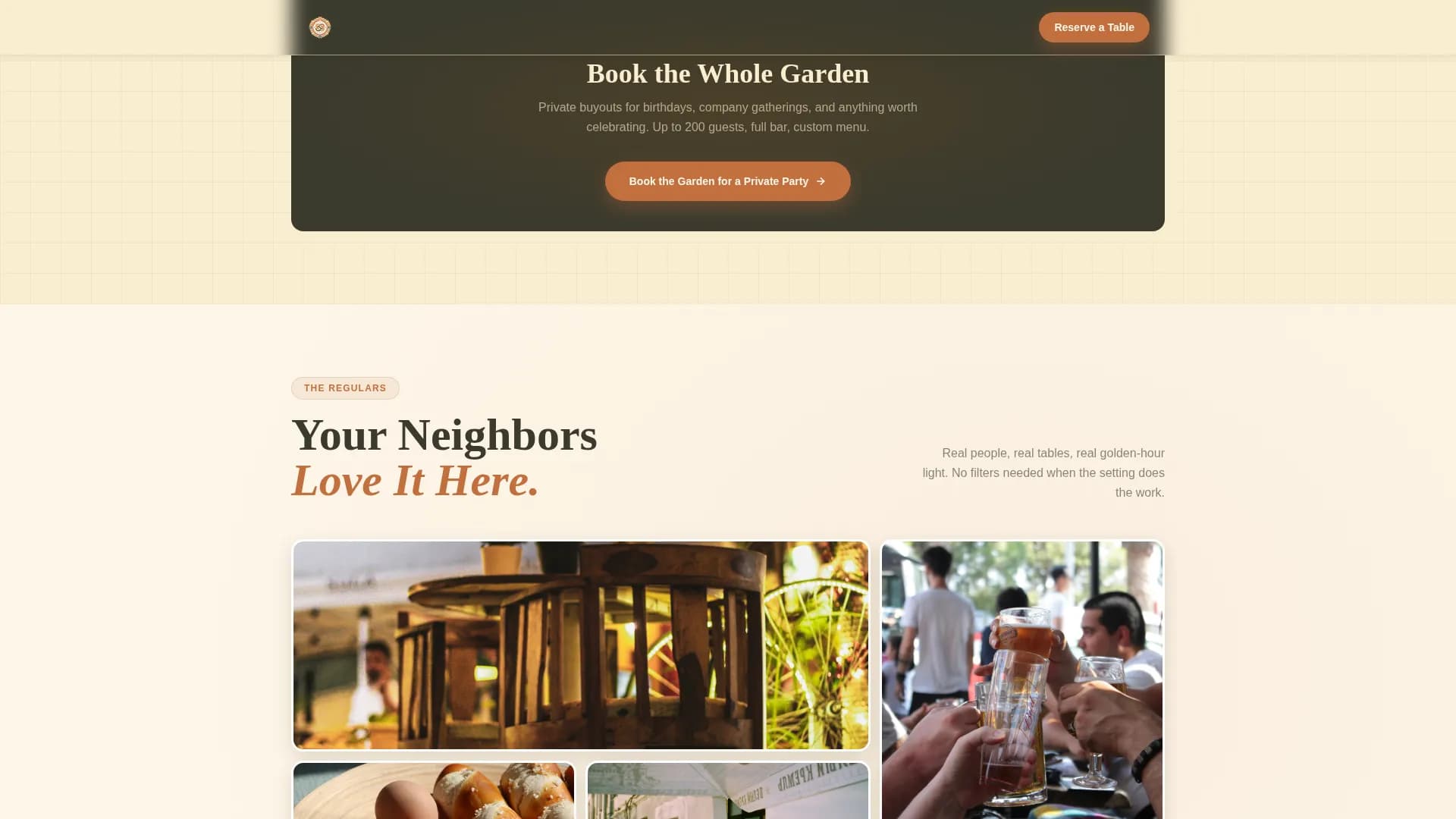 Hop — Authentic Beer Garden Landing Page Template