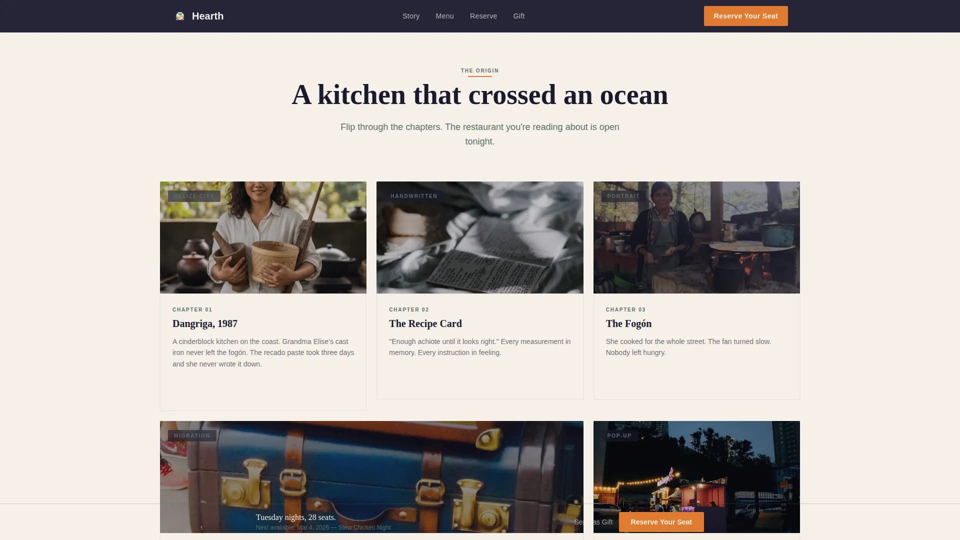 Heritage — Authentic Belizean Dining Landing Page Template
