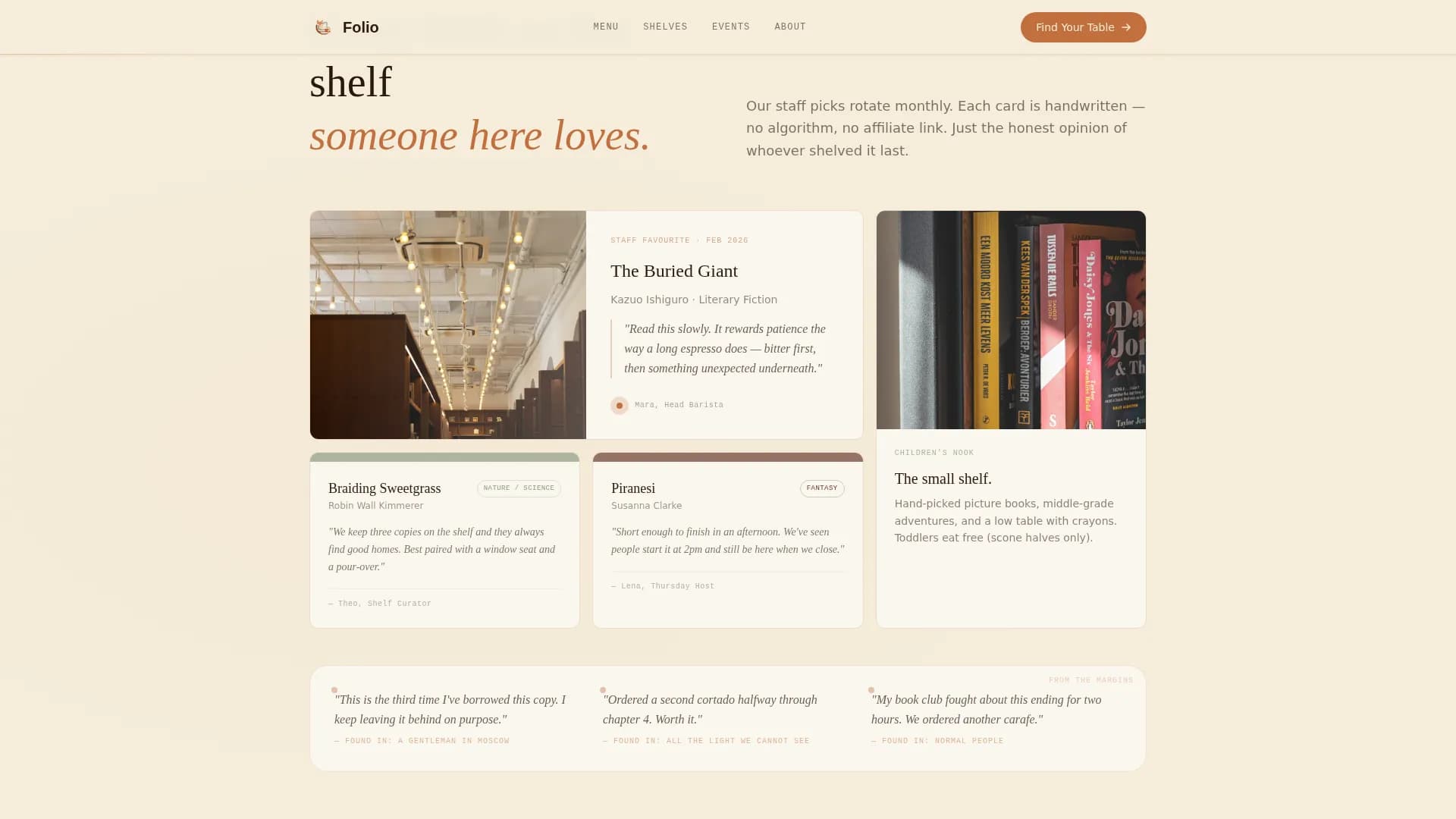 Literary Book Café & Reading Experience Website Template