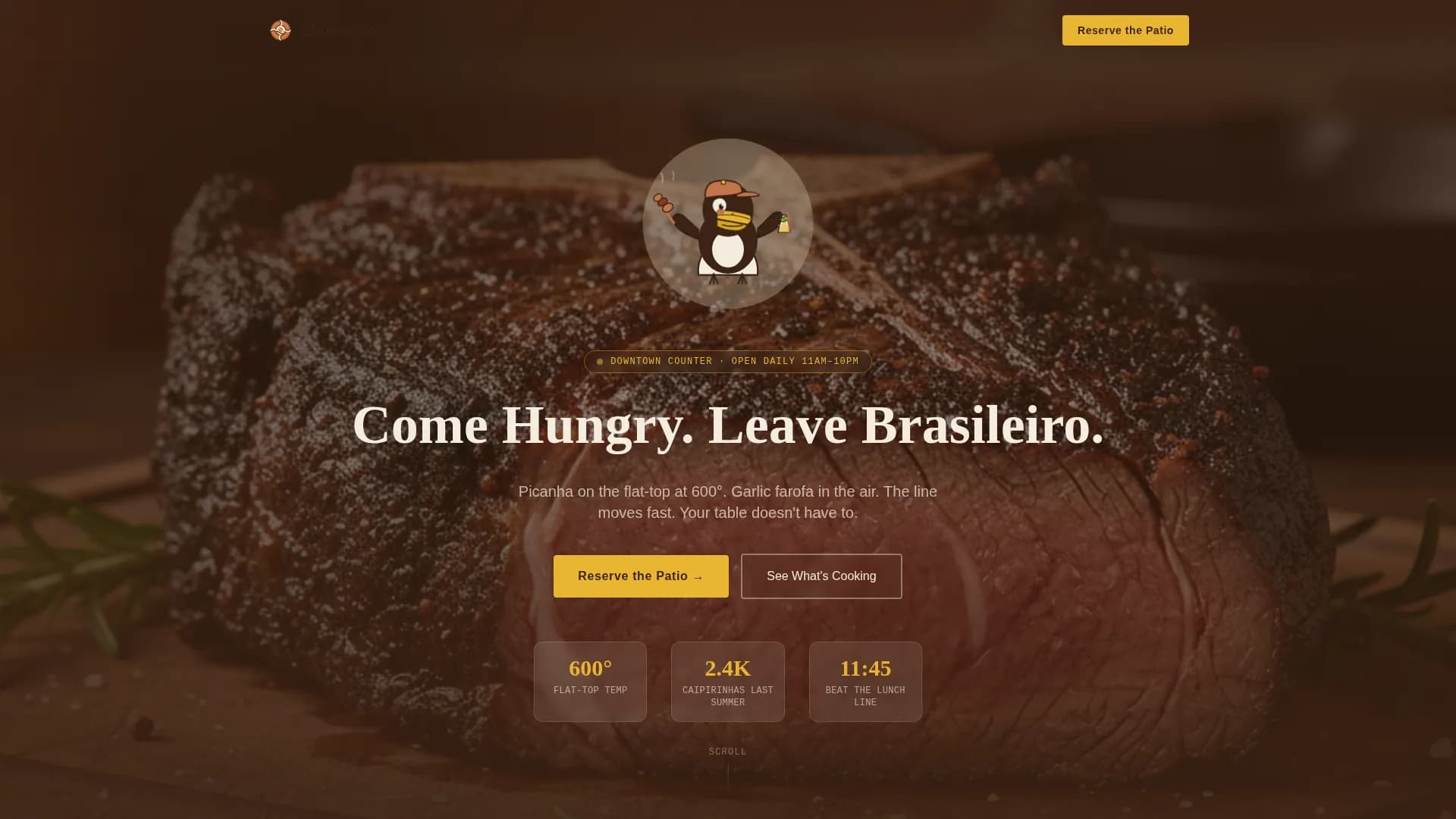 Sizzle — Modern Brazilian Grill Landing Page Template