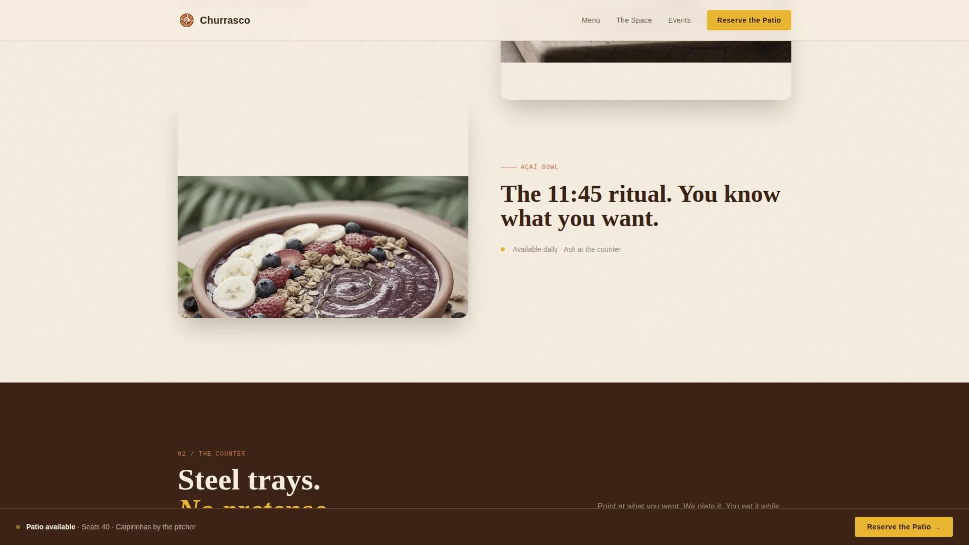 Sizzle — Modern Brazilian Grill Landing Page Template